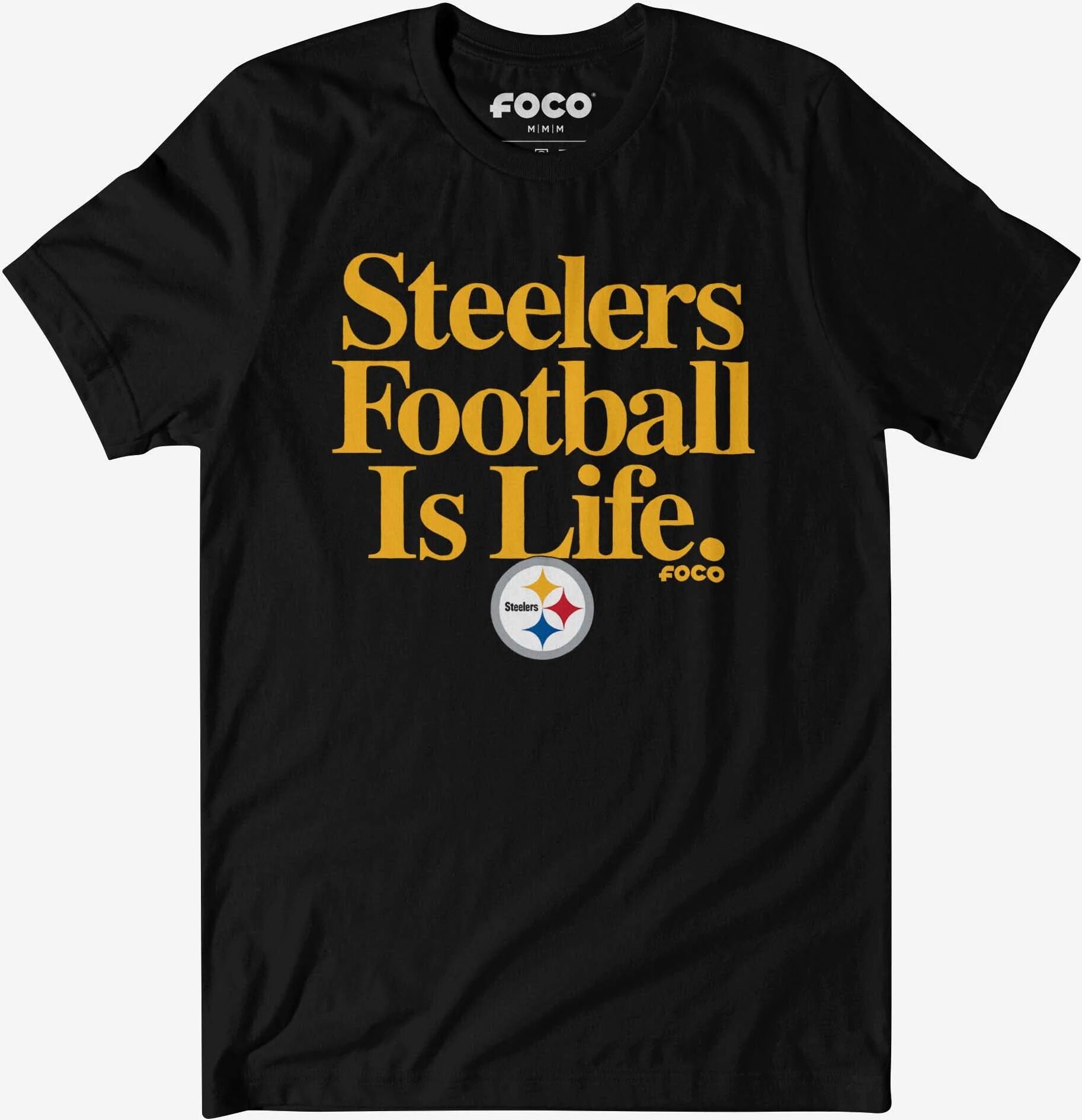 FOCO Pittsburgh Steelers Football is Life T-Shirt - XL - Men