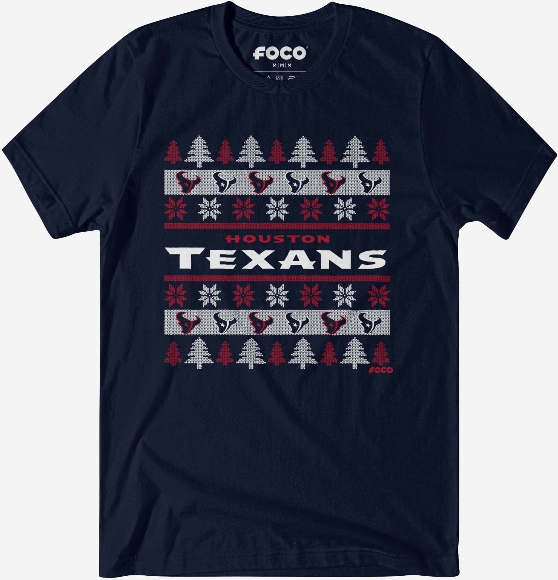 FOCO Houston Texans Holiday Sweater T-Shirt - XL - Men