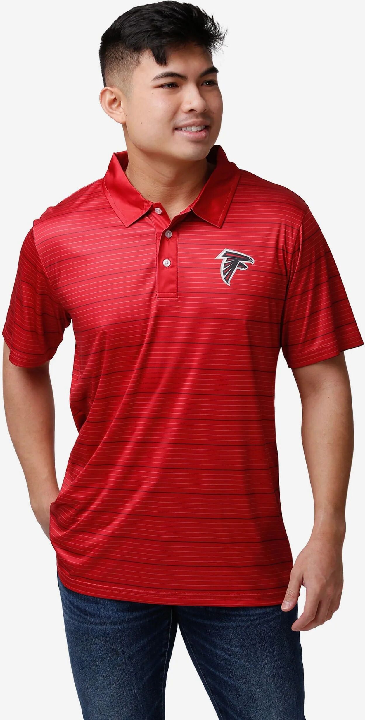 FOCO Atlanta Falcons Striped Polyester Polo - M - Men