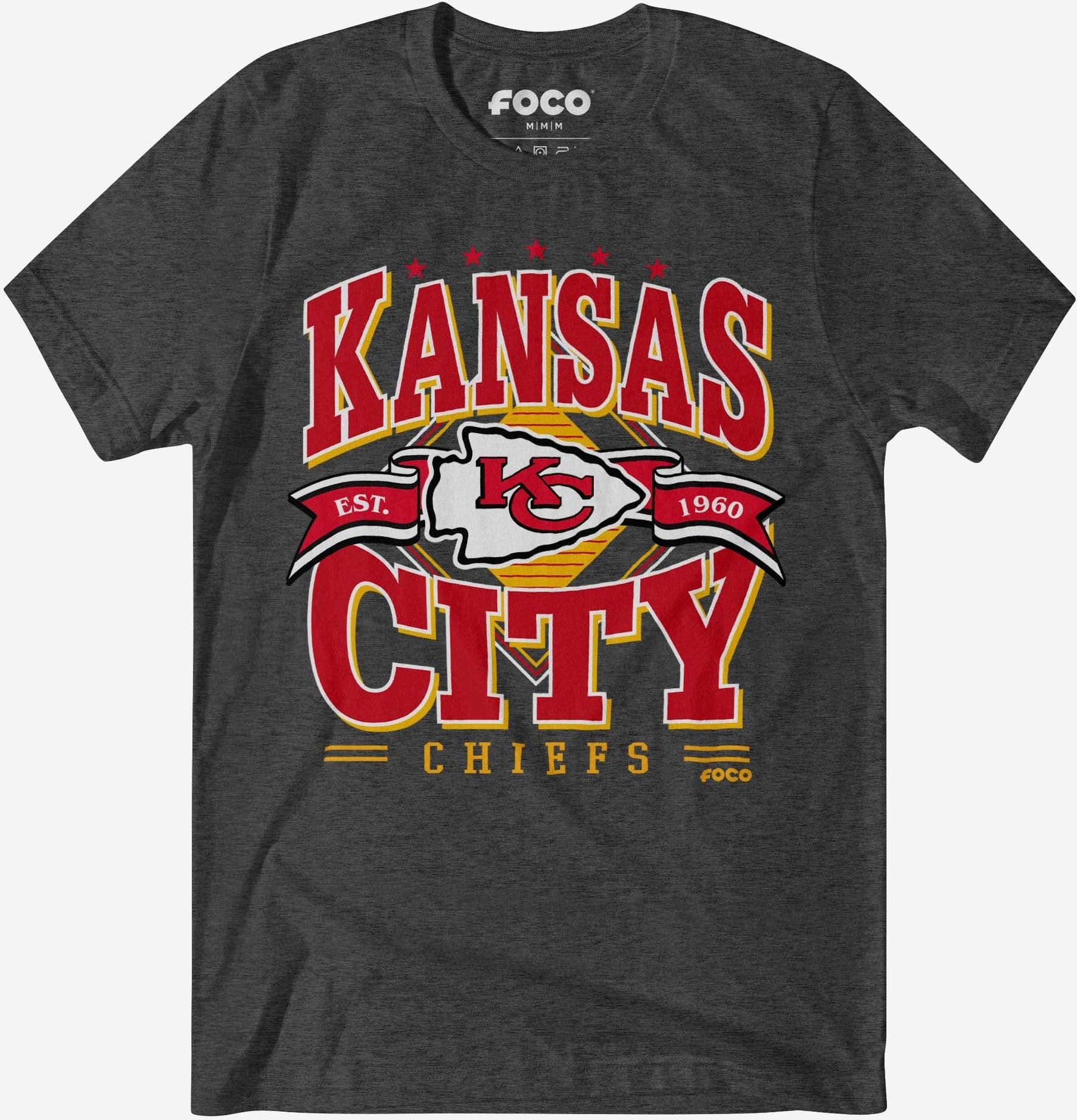 FOCO Kansas City Chiefs Established Banner T-Shirt - Dark Grey Heather / S - Men