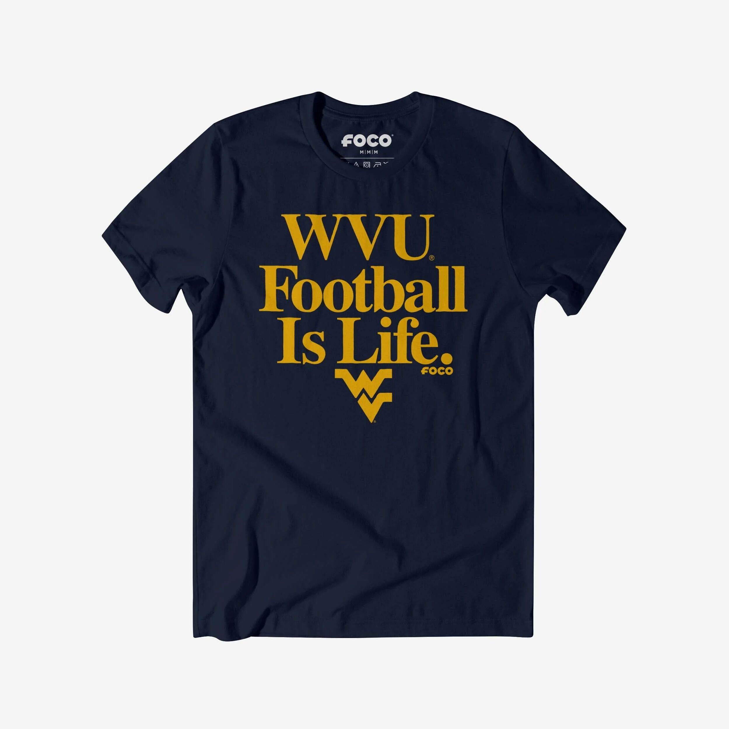 FOCO West Virginia Mountaineers Football is Life T-Shirt - 3XL - Men