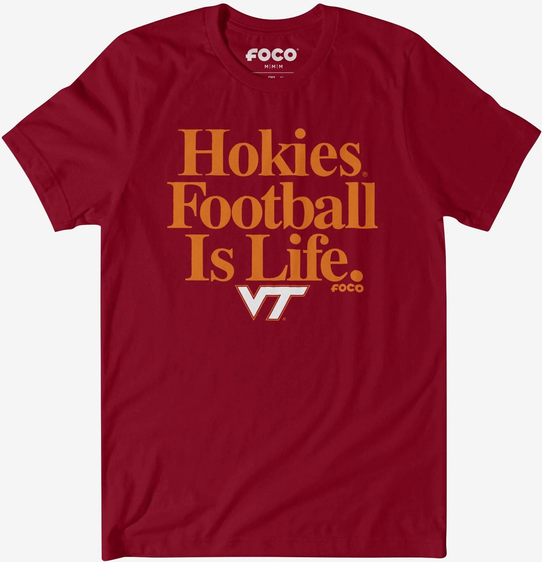 FOCO Virginia Tech Hokies Football is Life T-Shirt - 2XL - Men