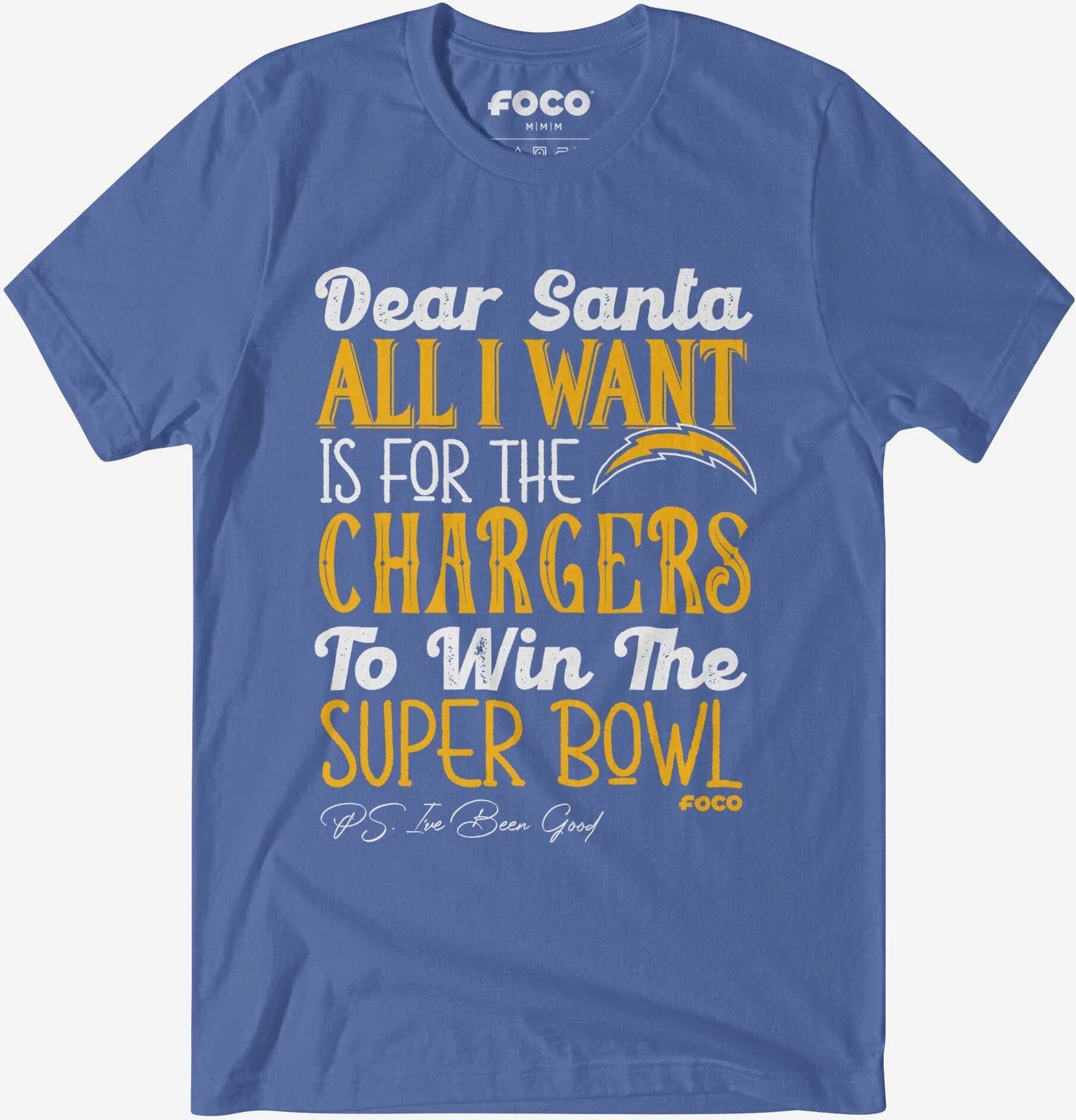 FOCO Los Angeles Chargers All I Want T-Shirt - 2XL - Men