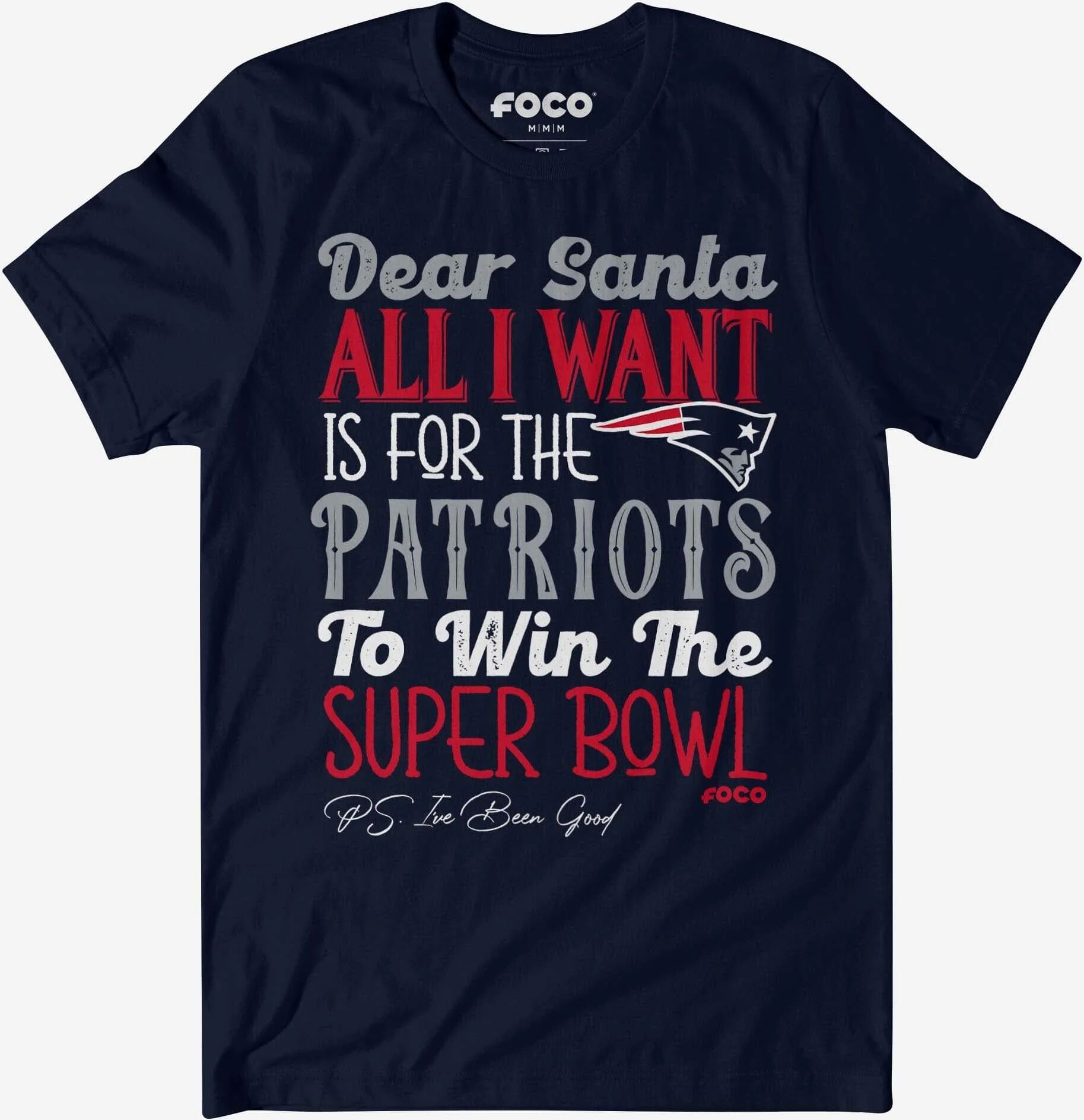 FOCO New England Patriots All I Want T-Shirt - 2XL - Men