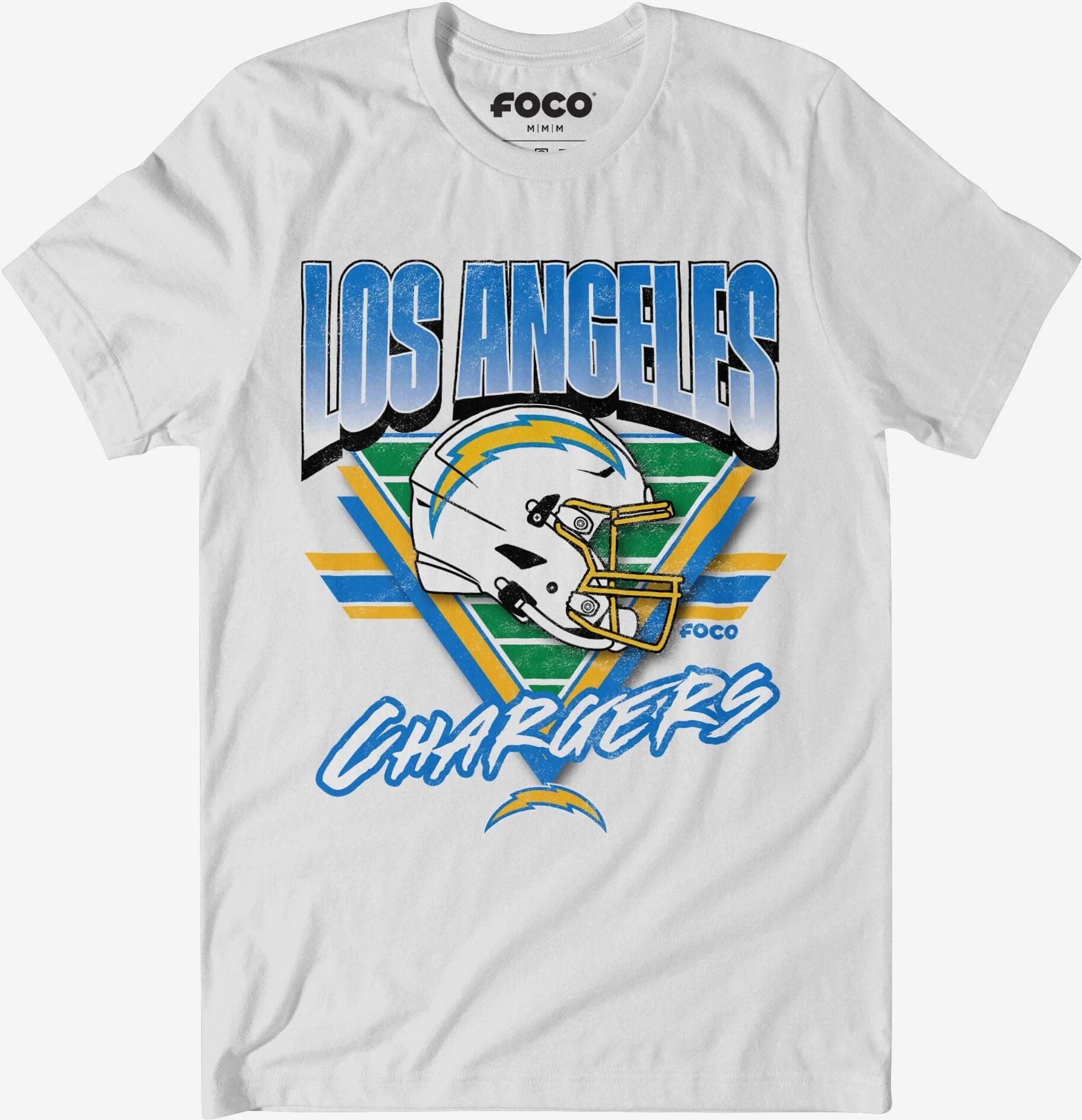 FOCO Los Angeles Chargers Triangle Vintage T-Shirt - 2XL - Men