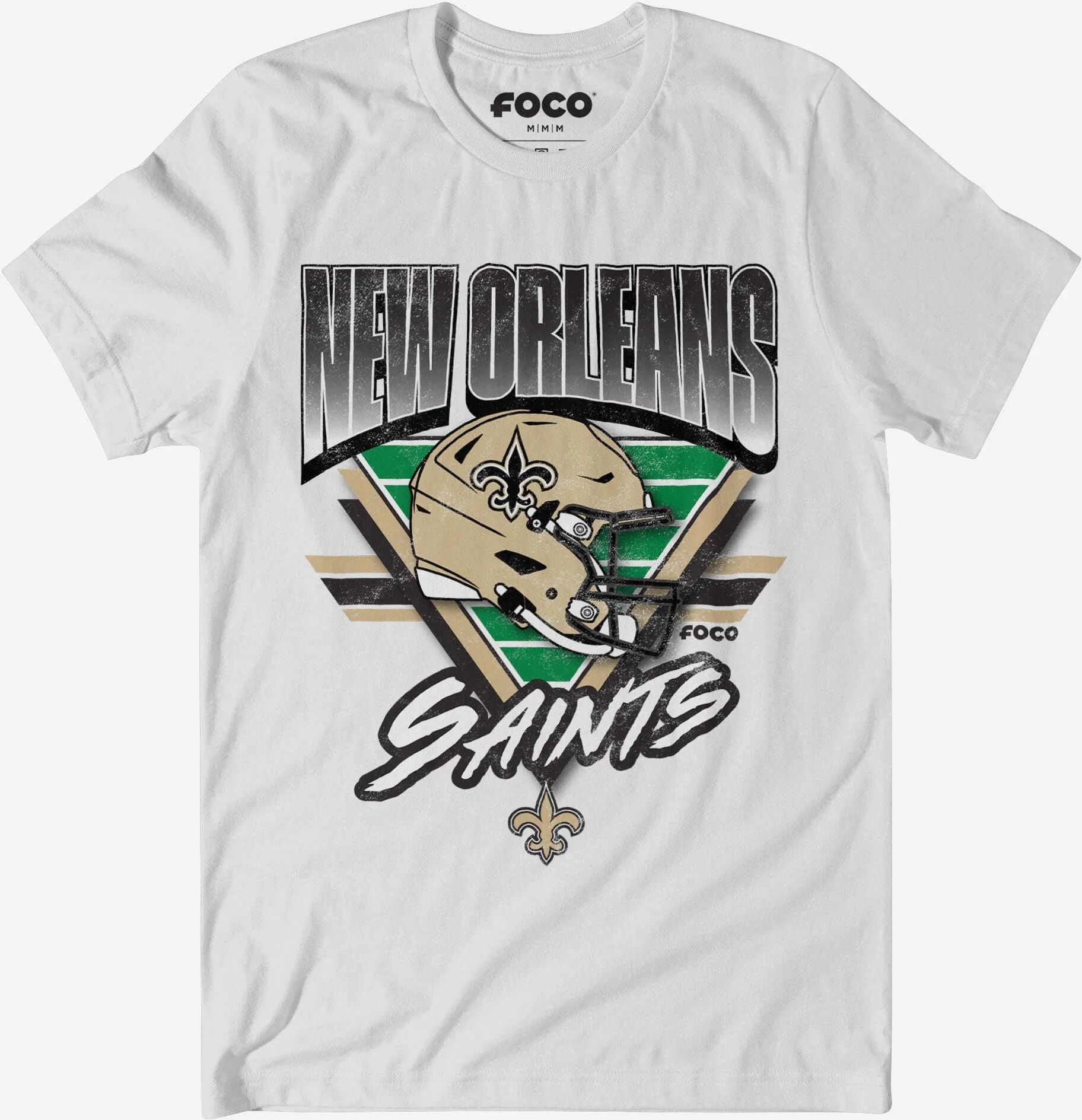 FOCO New Orleans Saints Triangle Vintage T-Shirt - L - Men