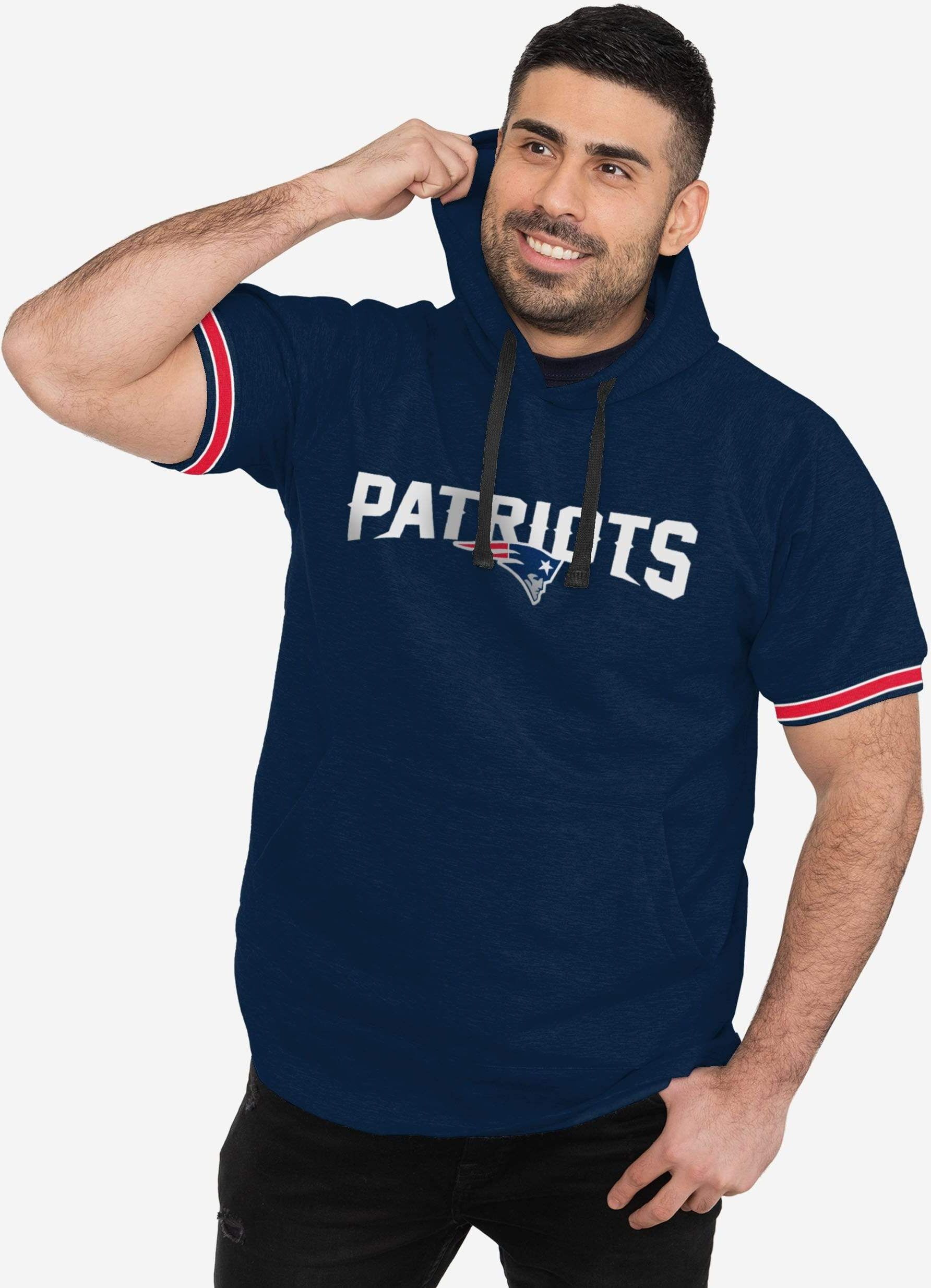 FOCO New England Patriots Short Sleeve Hoodie - 2XL - Men