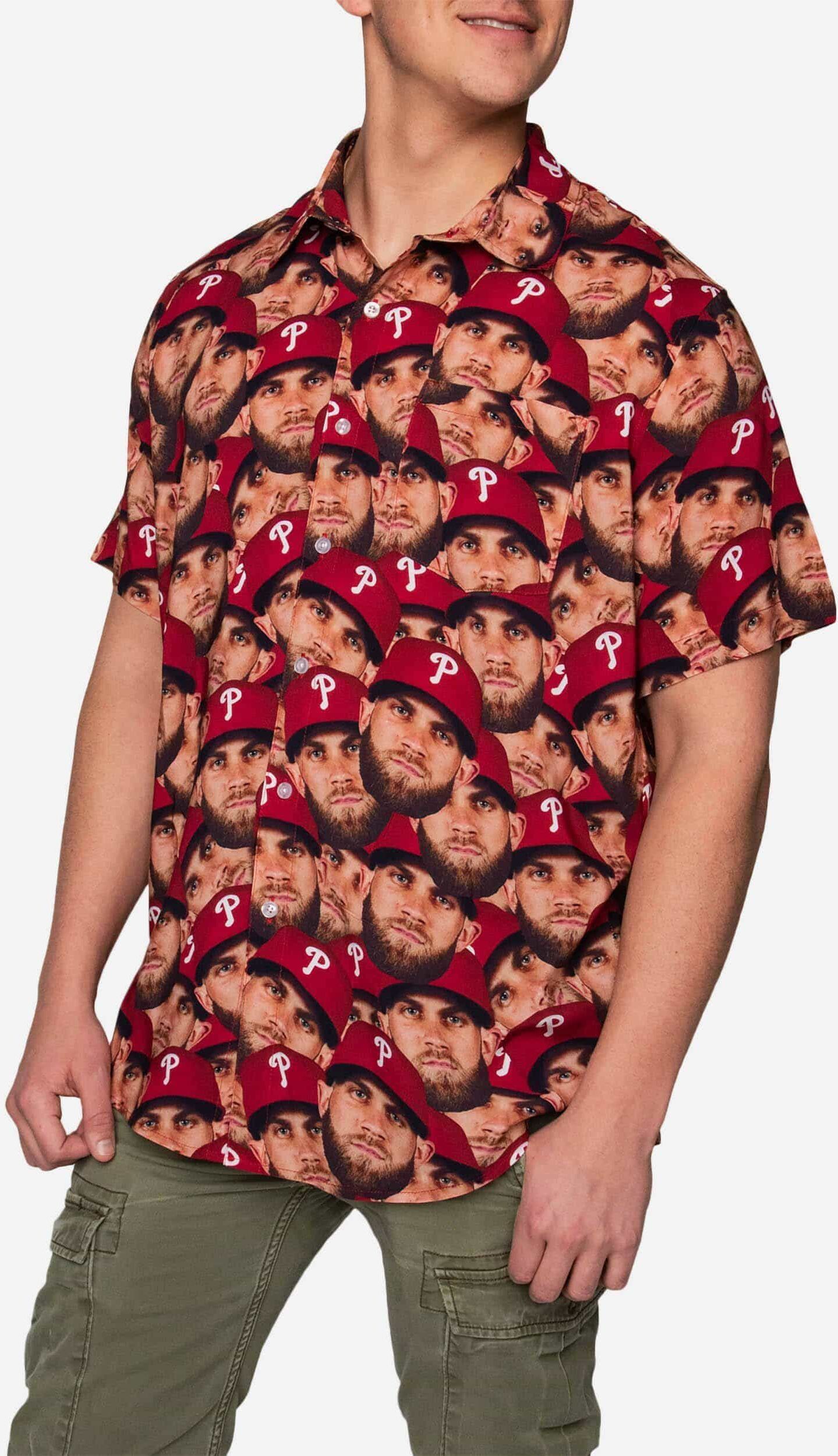 FOCO Bryce Harper Philadelphia Phillies Game Face Button Up Shirt - 2XL - Men