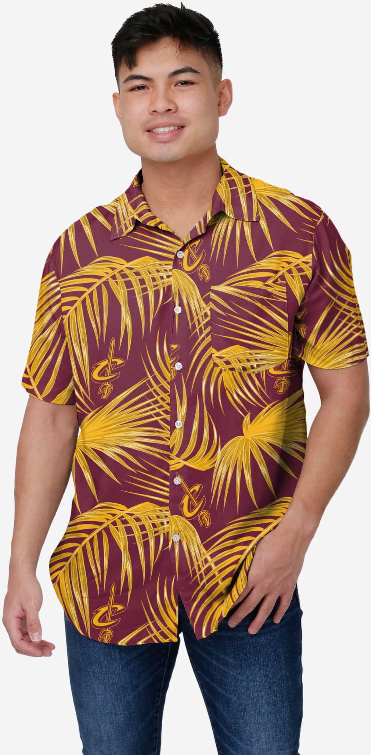 FOCO Cleveland Cavaliers Hawaiian Button Up Shirt - 2XL - Men