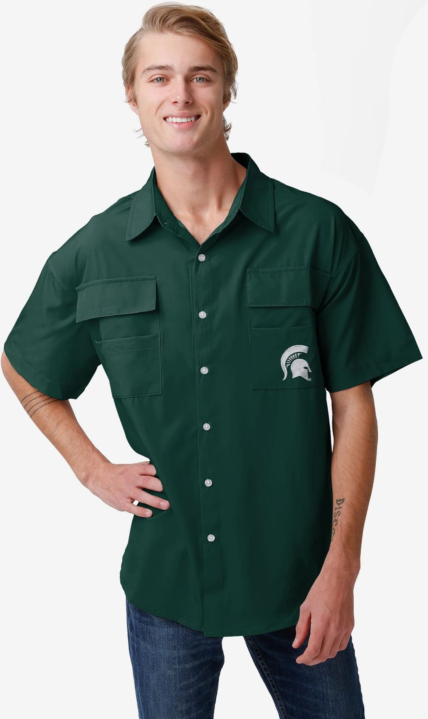 FOCO Michigan State Spartans Gone Fishing Shirt - M - Men