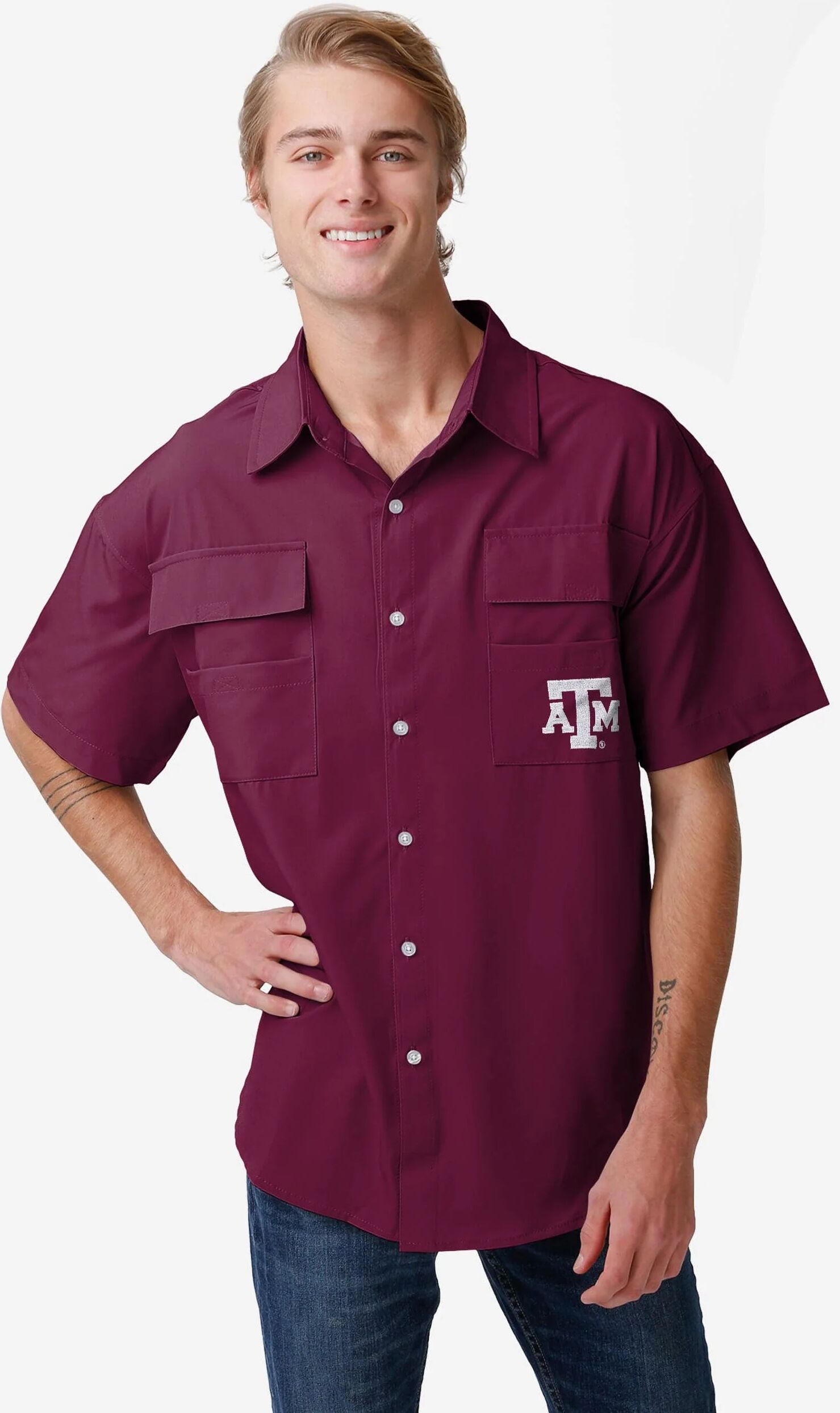 FOCO Texas A&M Aggies Gone Fishing Shirt - 3XL - Men