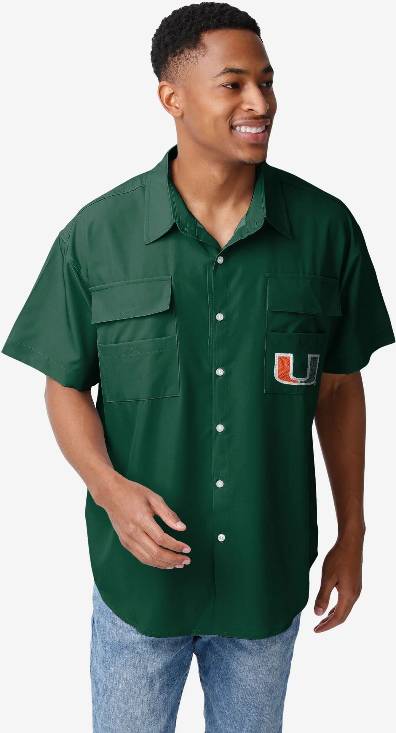 FOCO Miami Hurricanes Gone Fishing Shirt - M - Men