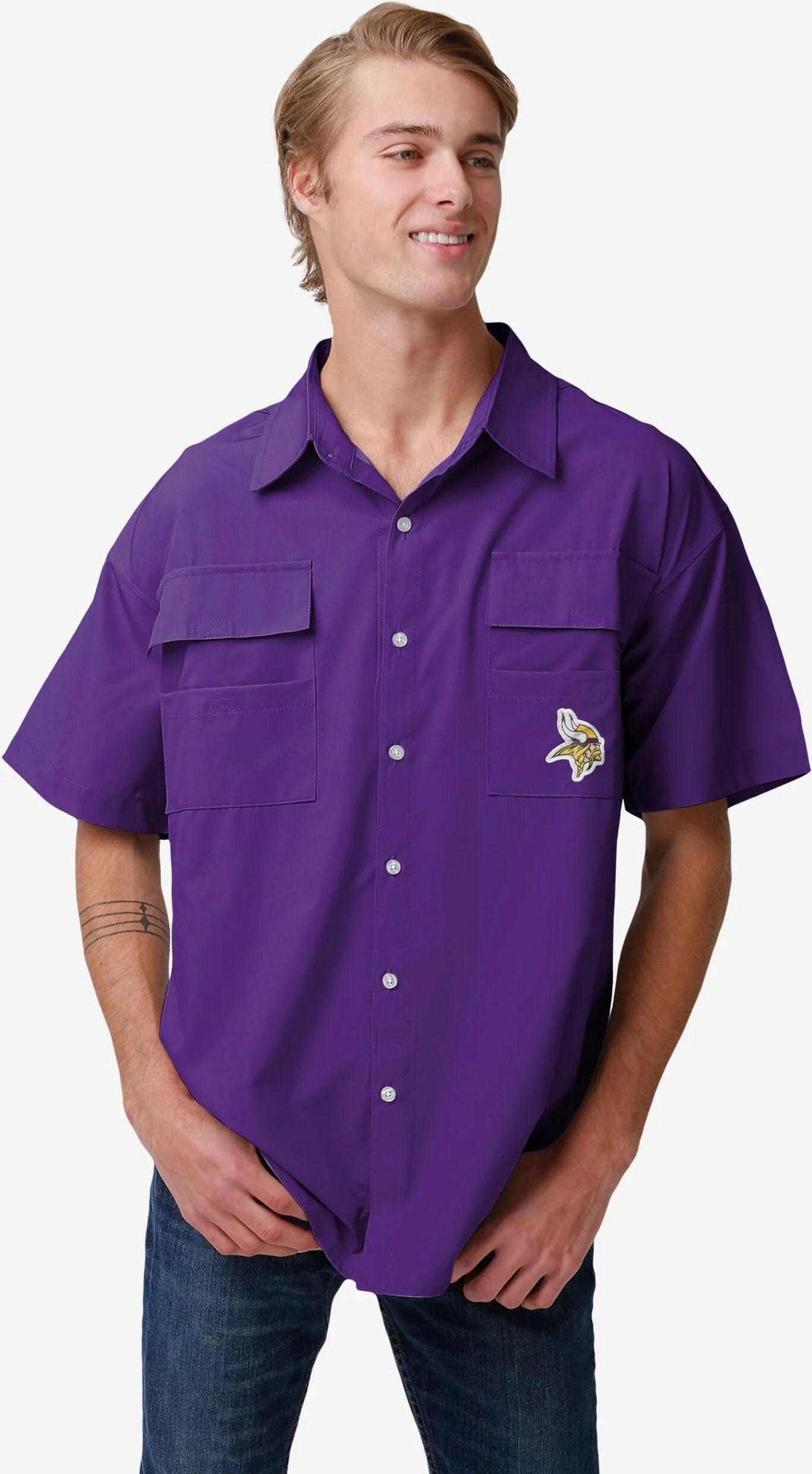 FOCO Minnesota Vikings Gone Fishing Shirt - M - Men