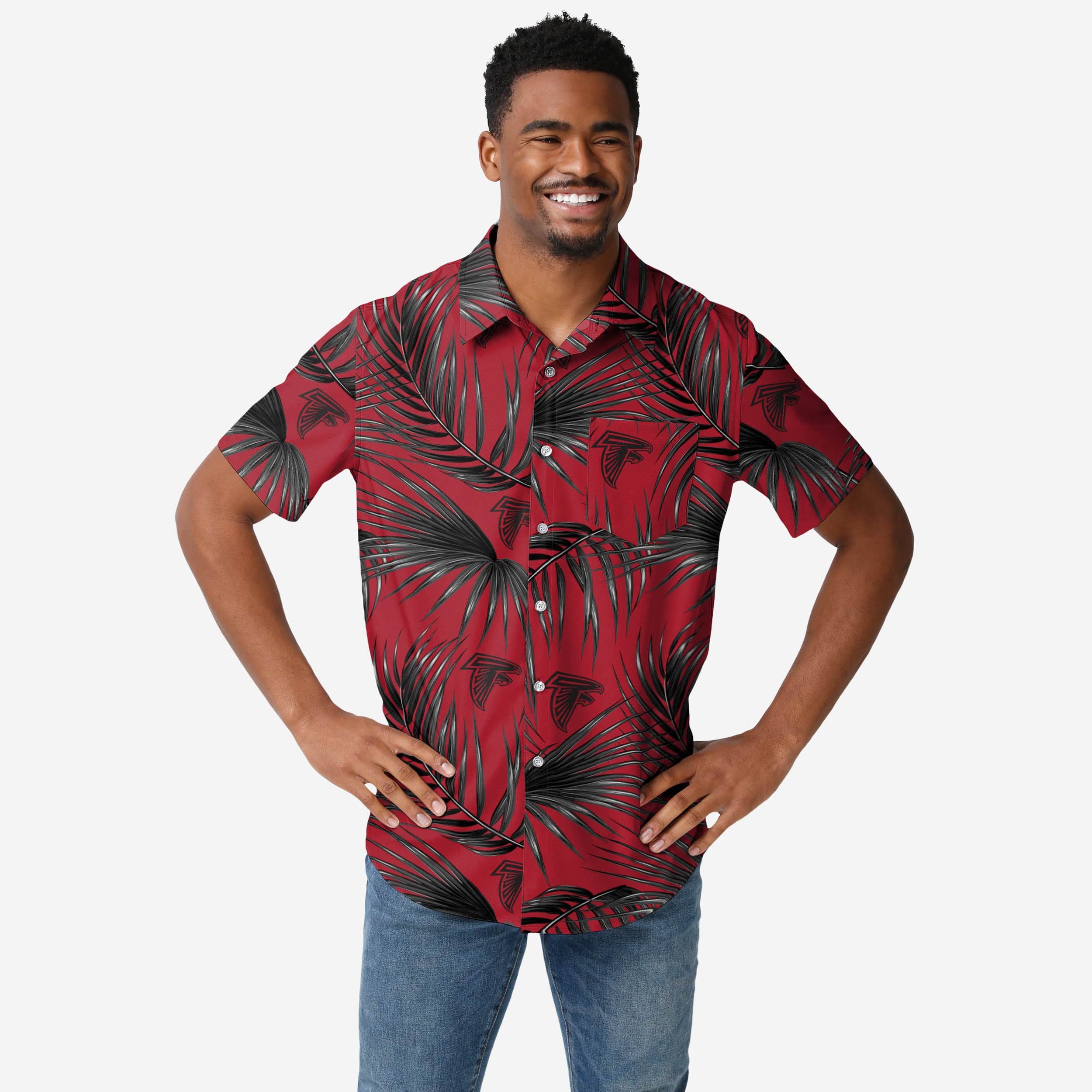 FOCO Atlanta Falcons Hawaiian Button Up Shirt - XL - Men