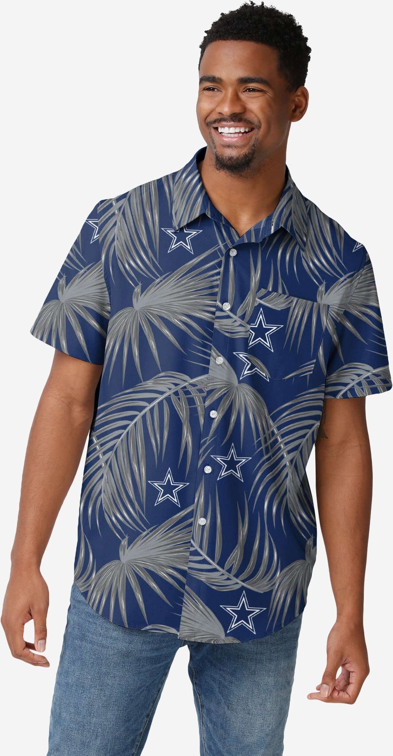 FOCO Dallas Cowboys Hawaiian Button Up Shirt - S - Men