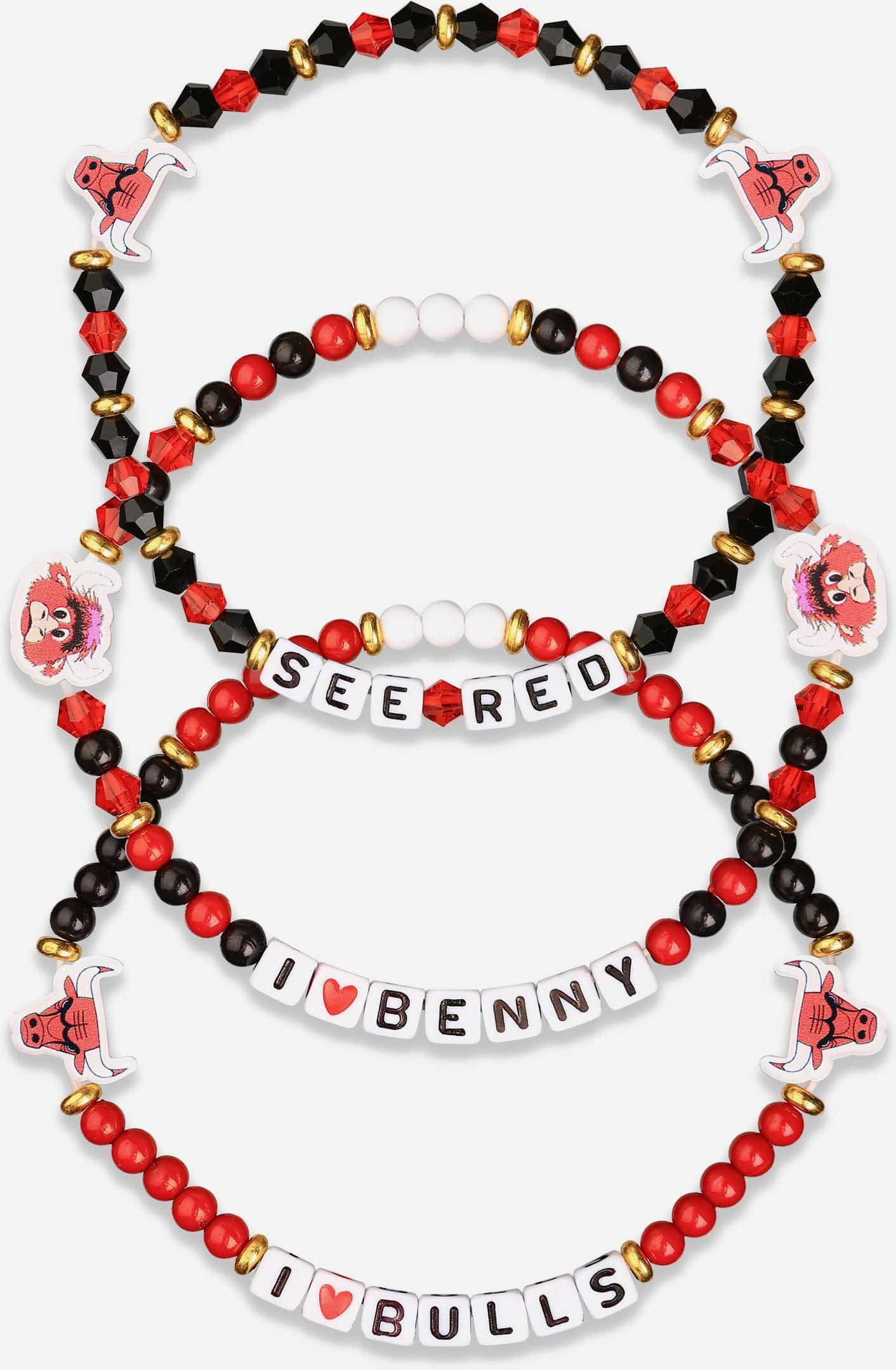 FOCO Chicago Bulls 3 Pack Friendship Bracelet - Women