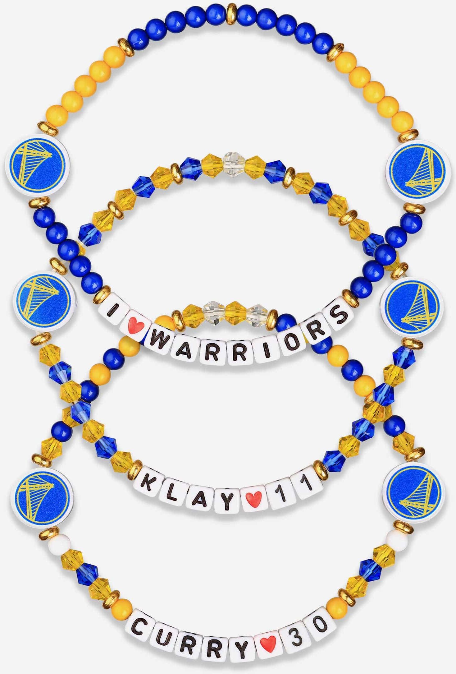 FOCO Steph Curry & Klay Thompson Golden State Warriors 3 Pack Player Friendship Bracelet - Unisex