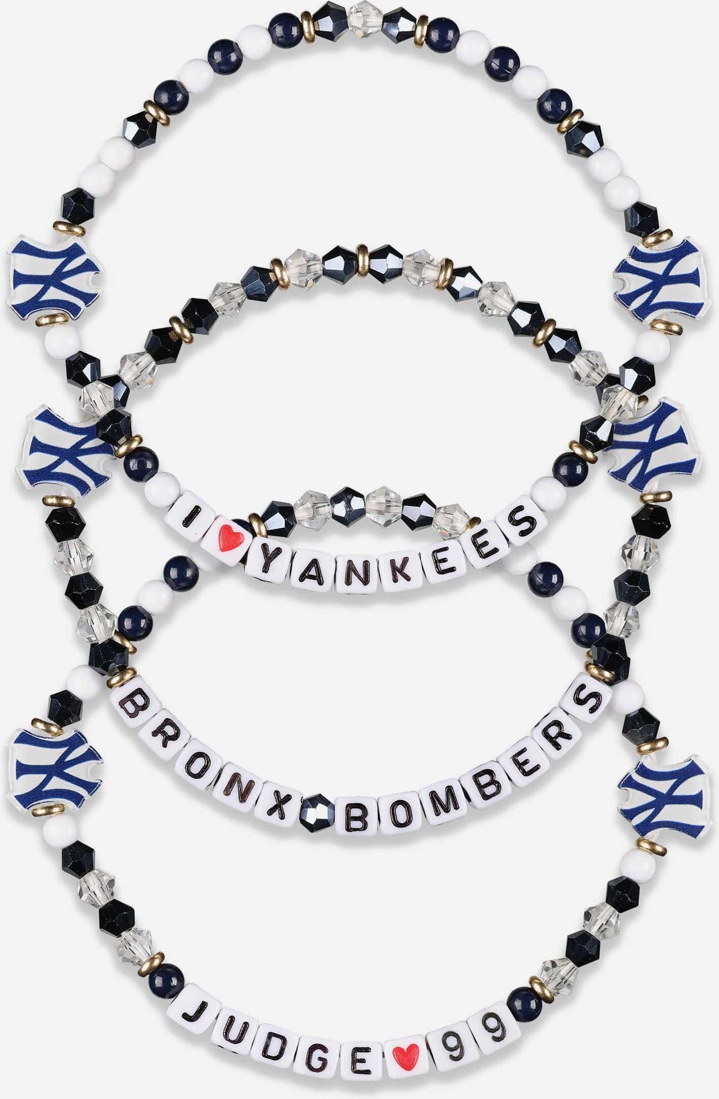 FOCO Aaron Judge New York Yankees 3 Pack Player Friendship Bracelet - Unisex