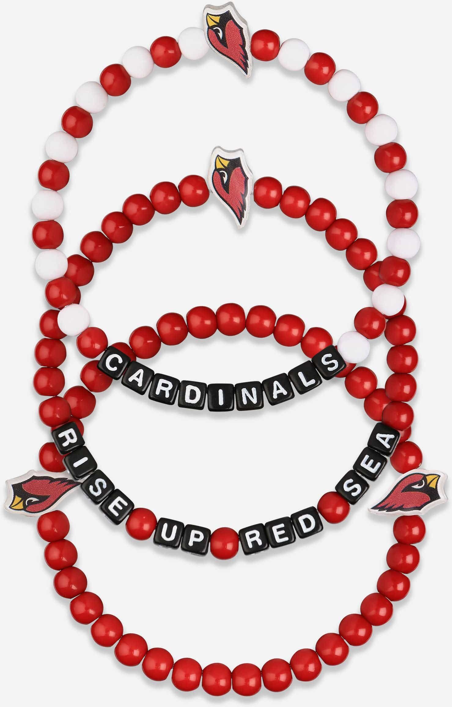 FOCO Arizona Cardinals 3 Pack Beaded Friendship Bracelet - Men