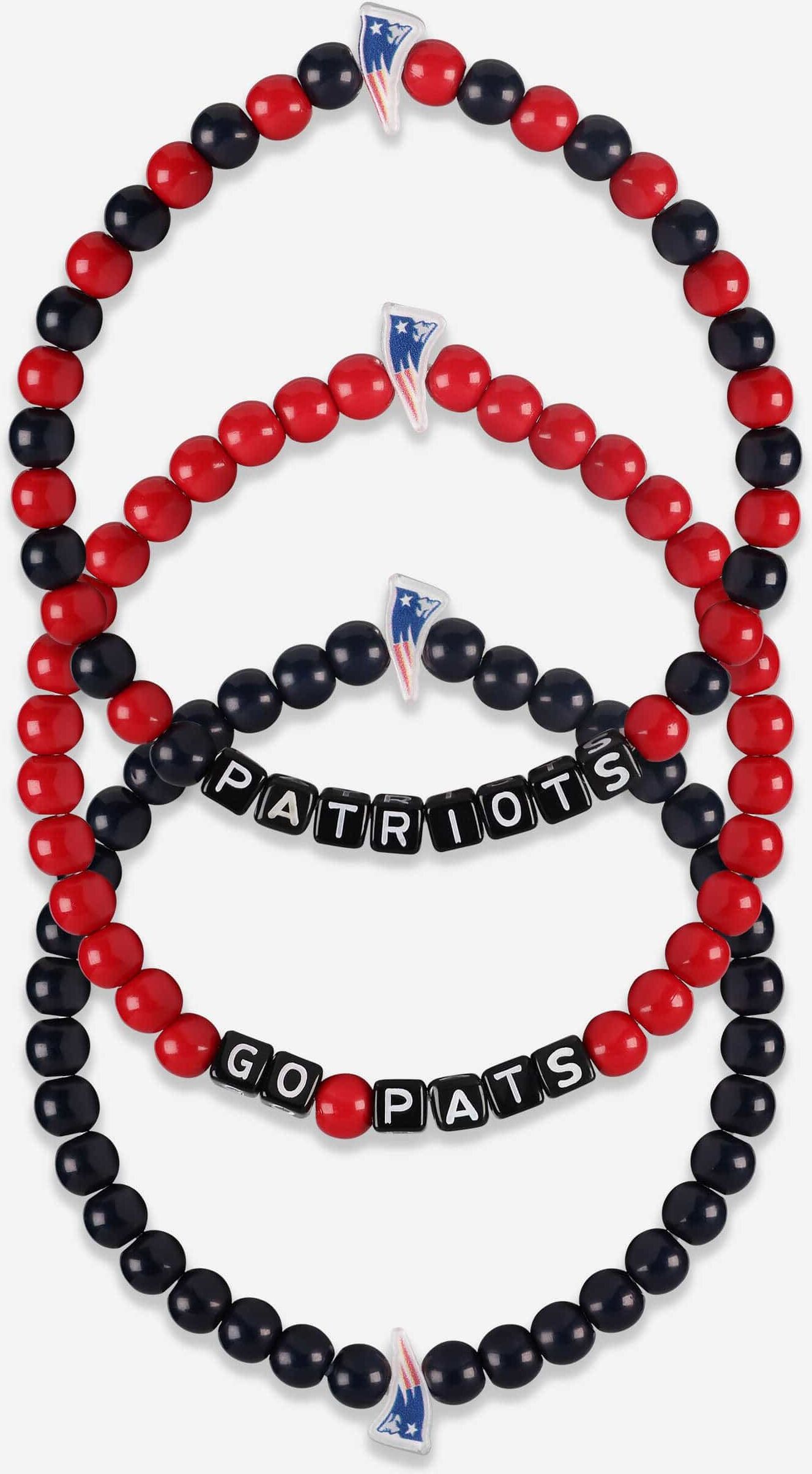 FOCO New England Patriots 3 Pack Beaded Friendship Bracelet - Men