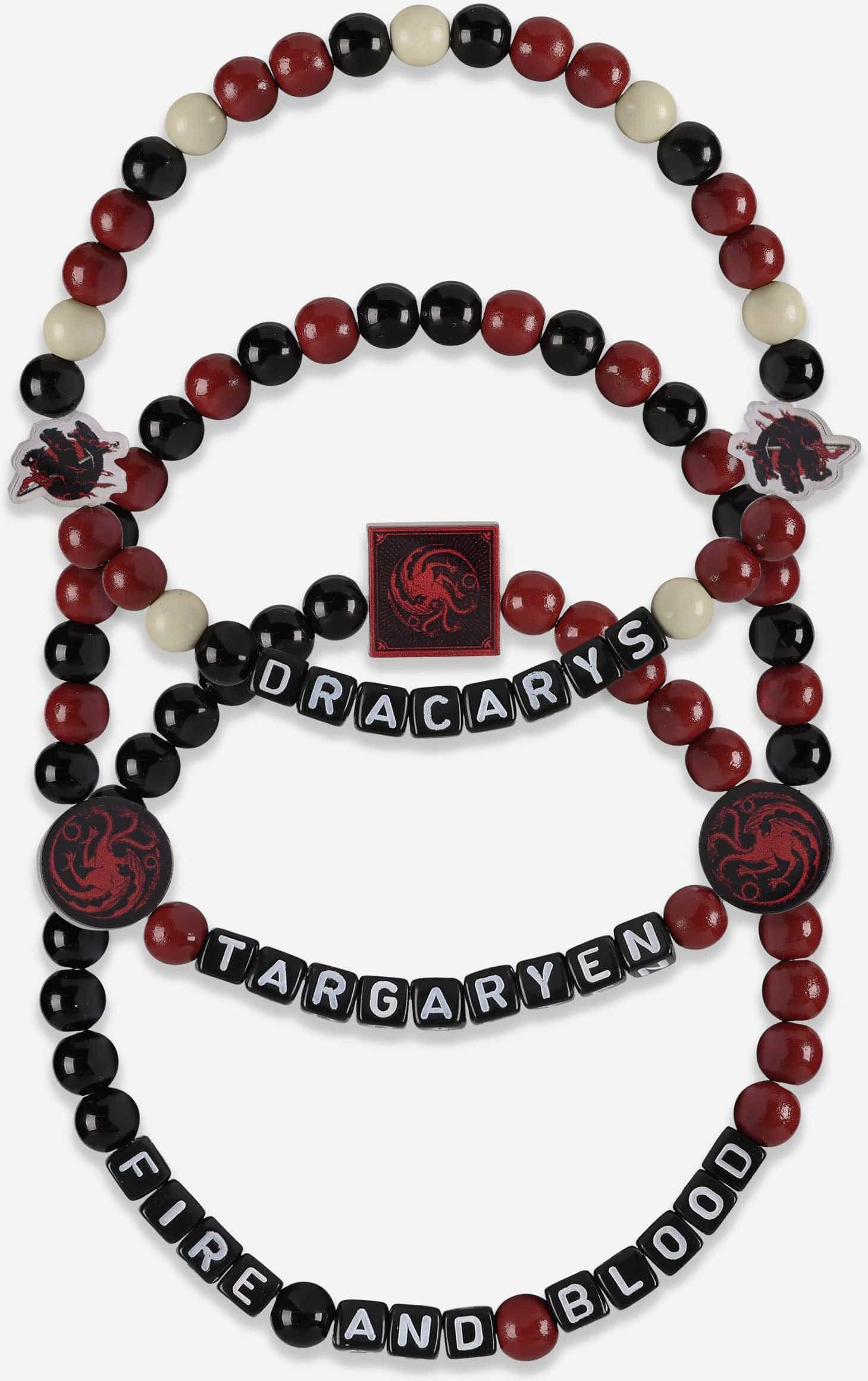 FOCO Game of Thrones™ House Targaryen 3 Pack Beaded Friendship Bracelet - Men