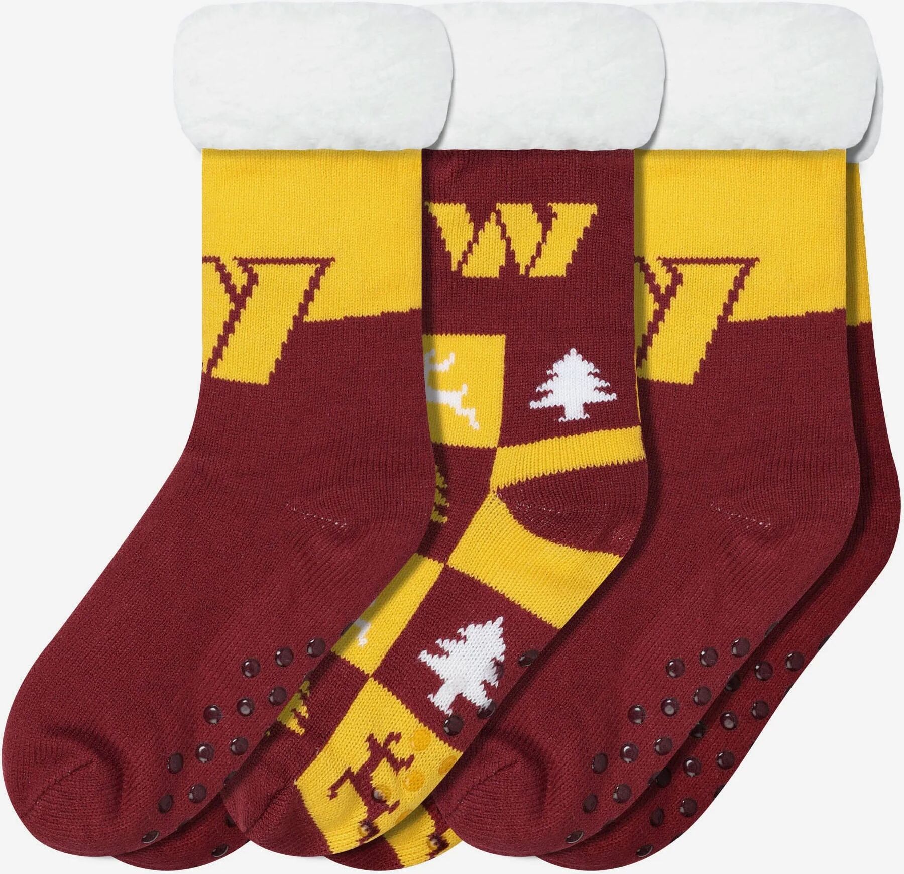 FOCO Washington Commanders Womens Fan Footy 3 Pack Slipper Socks - Women