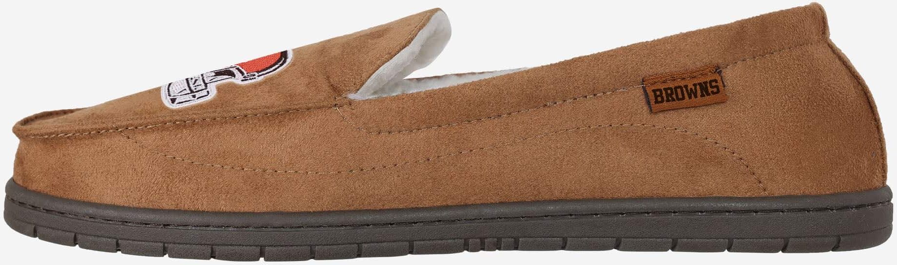 FOCO Cleveland Browns Beige Moccasin Slipper - L - Men