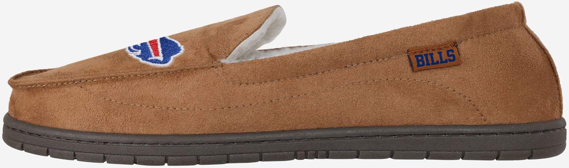 FOCO Buffalo Bills Beige Moccasin Slipper - S - Men