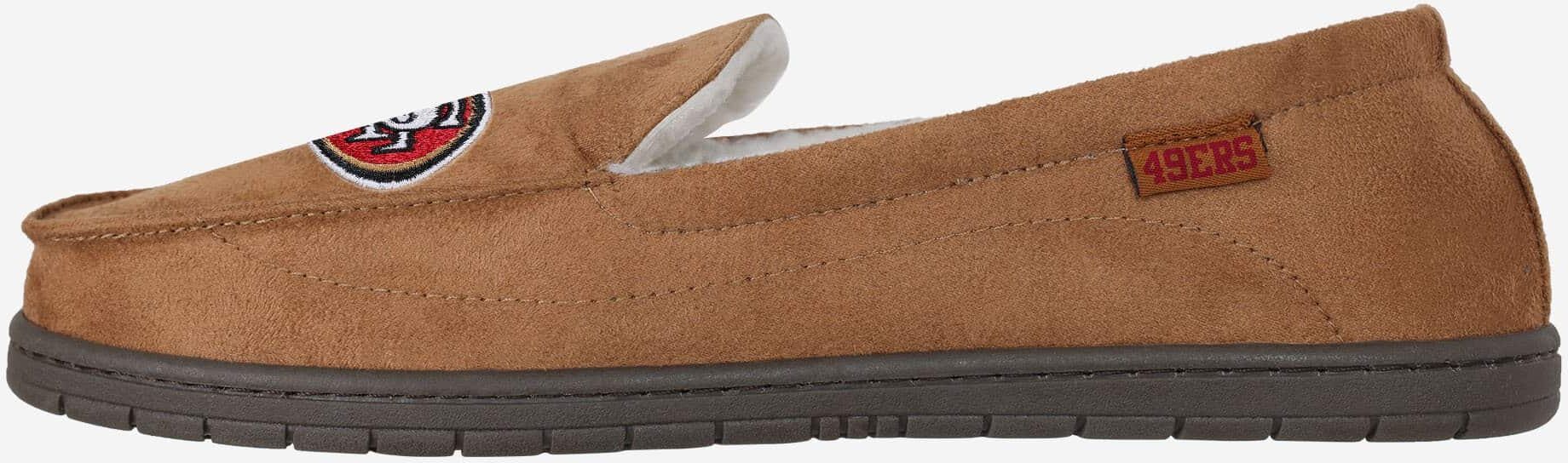 FOCO San Francisco 49ers Beige Moccasin Slipper - M - Men