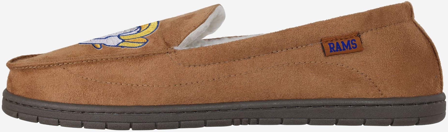 FOCO Los Angeles Rams Beige Moccasin Slipper - L - Men