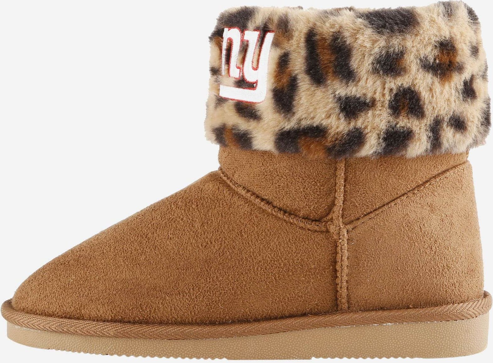 FOCO New York Giants Womens Cheetah Fur Boot - M - Women