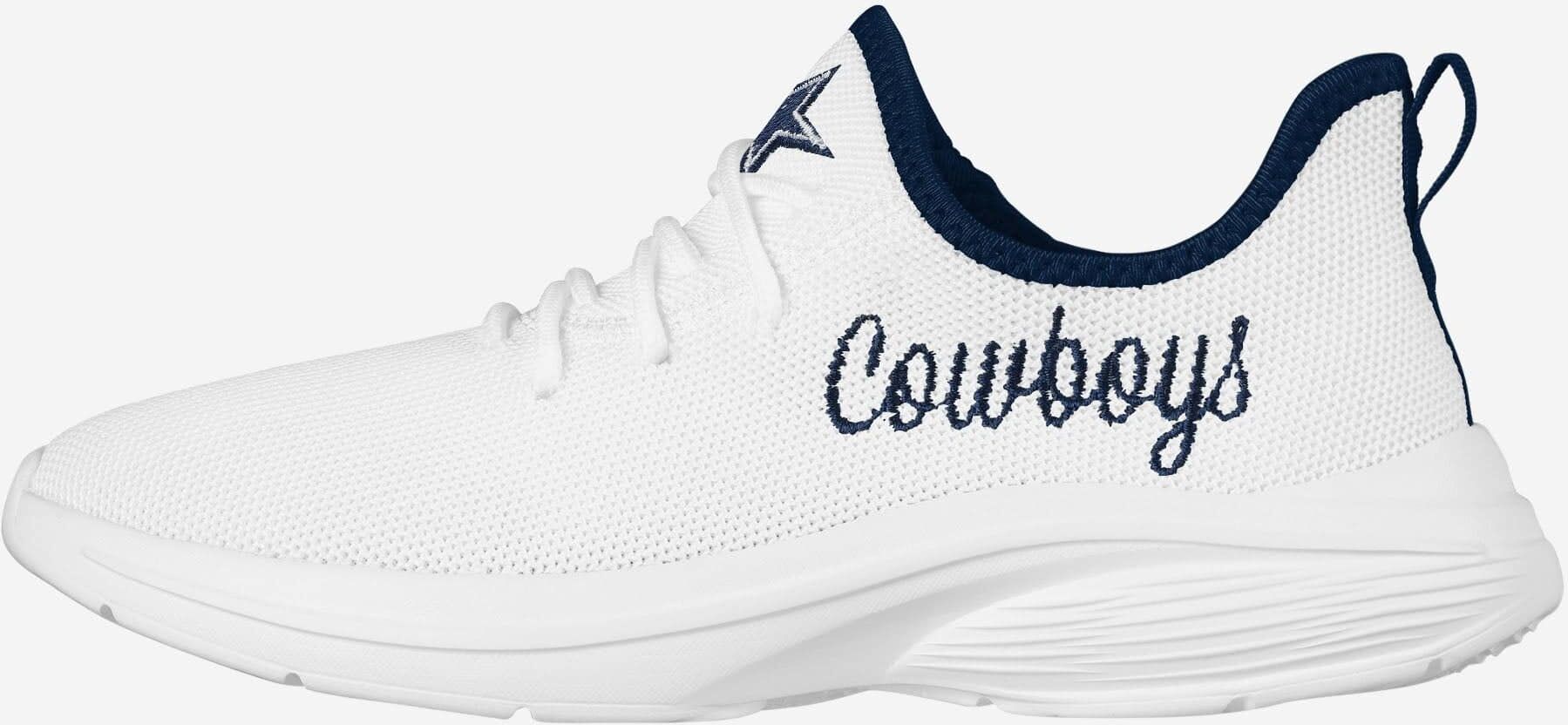 FOCO Dallas Cowboys Womens Midsole White Sneakers - 7 - Women