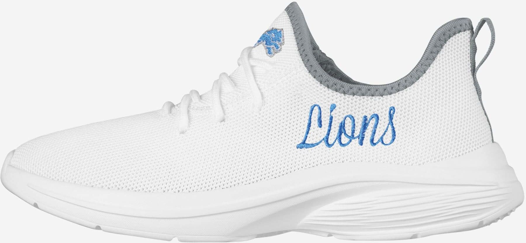 FOCO Detroit Lions Womens Midsole White Sneakers - 7 - Women