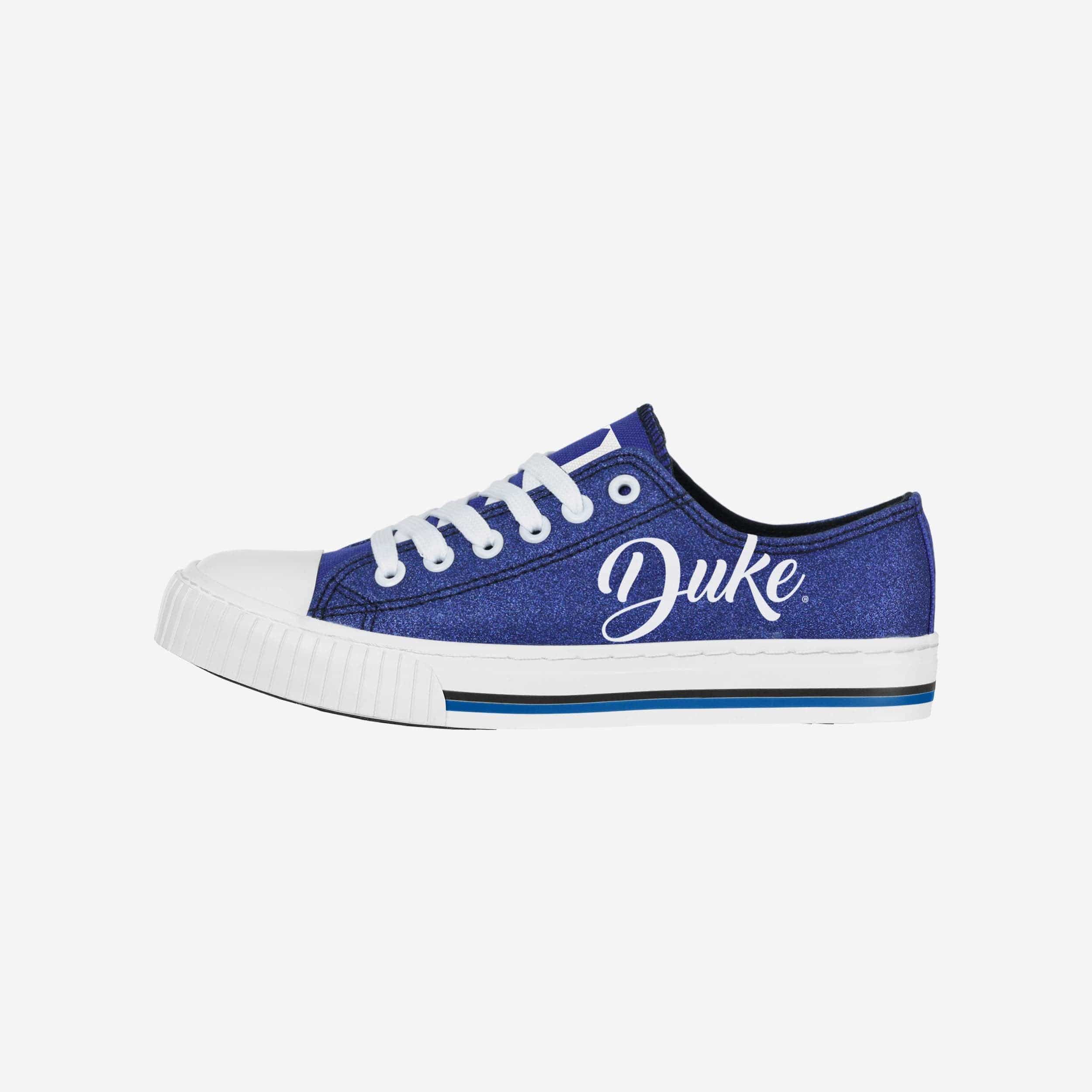 FOCO Duke Blue Devils Womens Color Glitter Low Top Canvas Shoes - 7 - Women