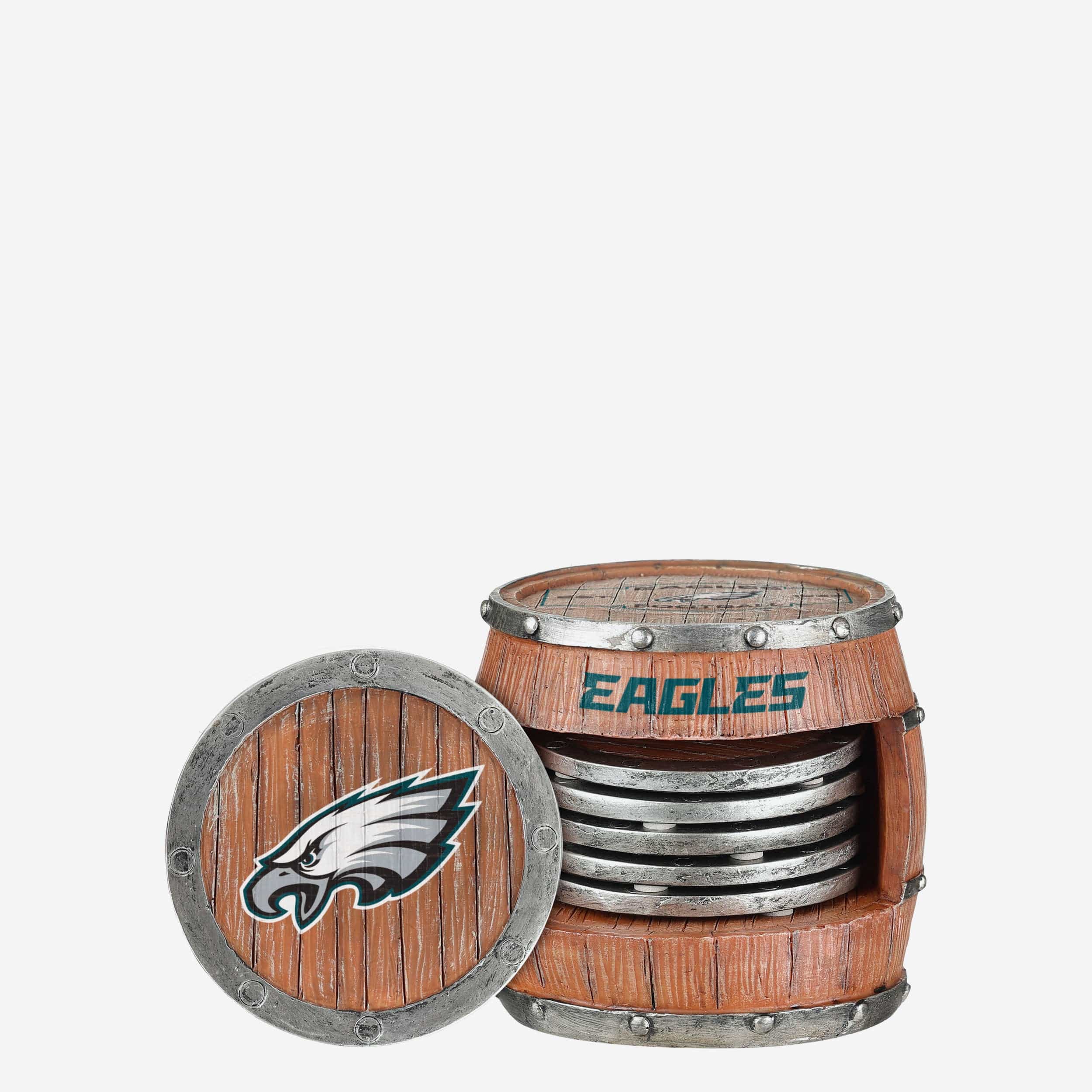 FOCO Philadelphia Eagles 5 Pack Barrel Coaster Set -