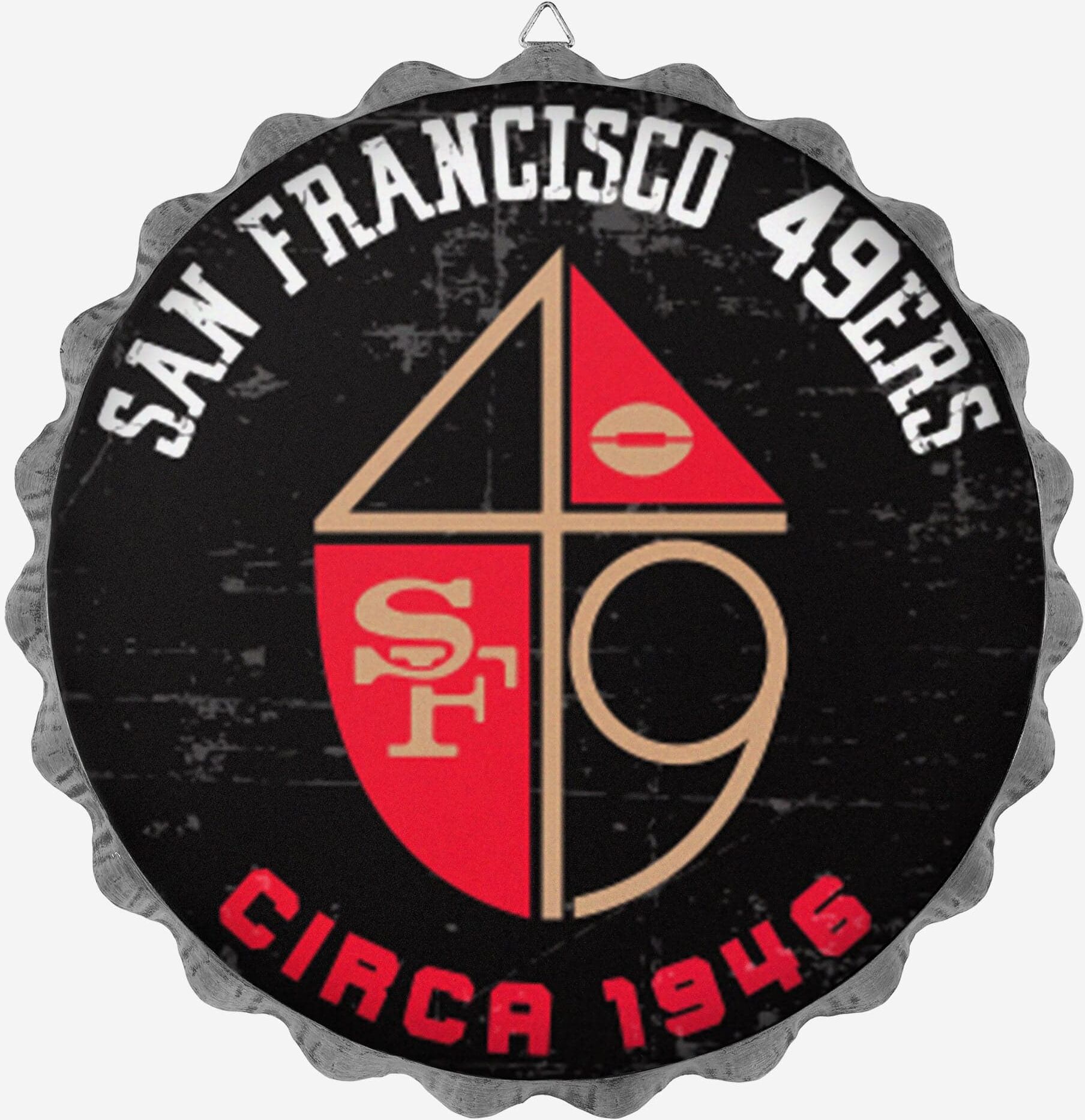 FOCO San Francisco 49ers Retro Bottle Cap Wall Sign -