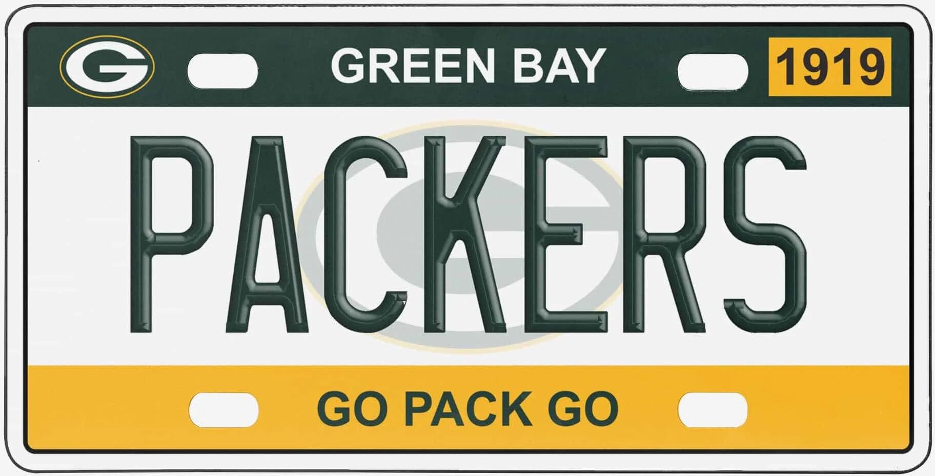 FOCO Green Bay Packers License Plate Wall Sign -