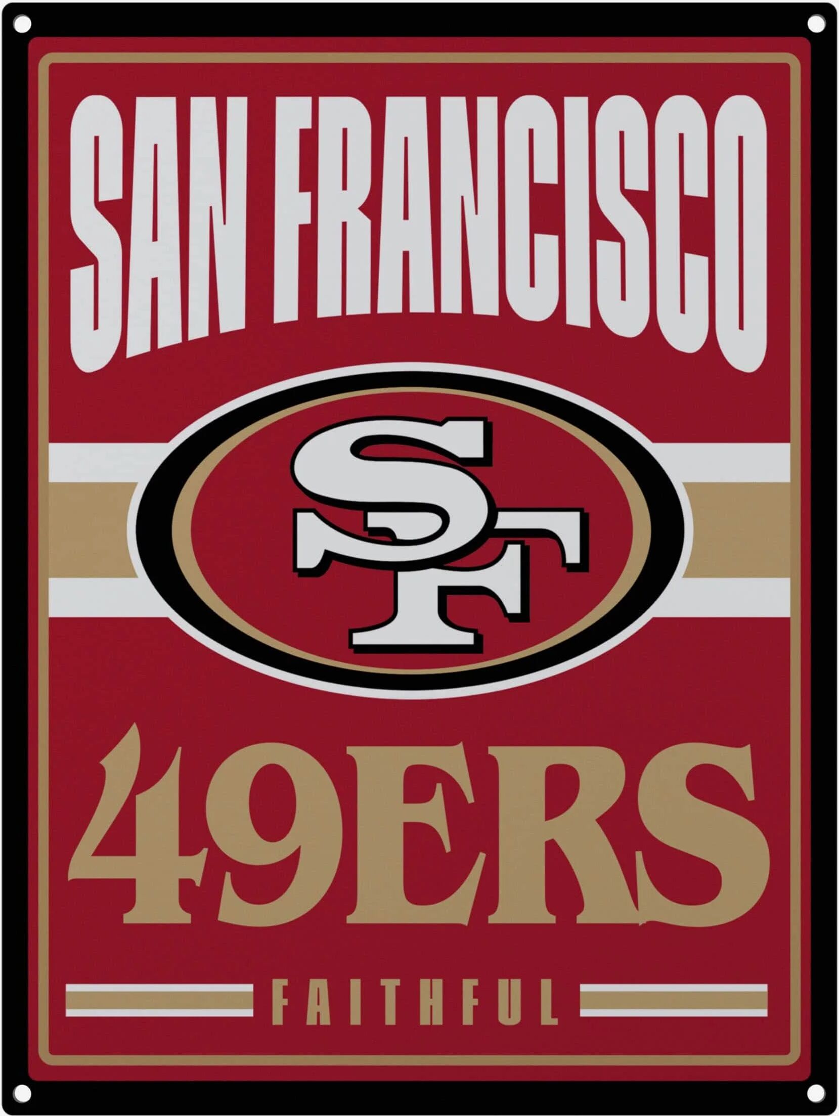 FOCO San Francisco 49ers Metal Tacker Wall Sign -