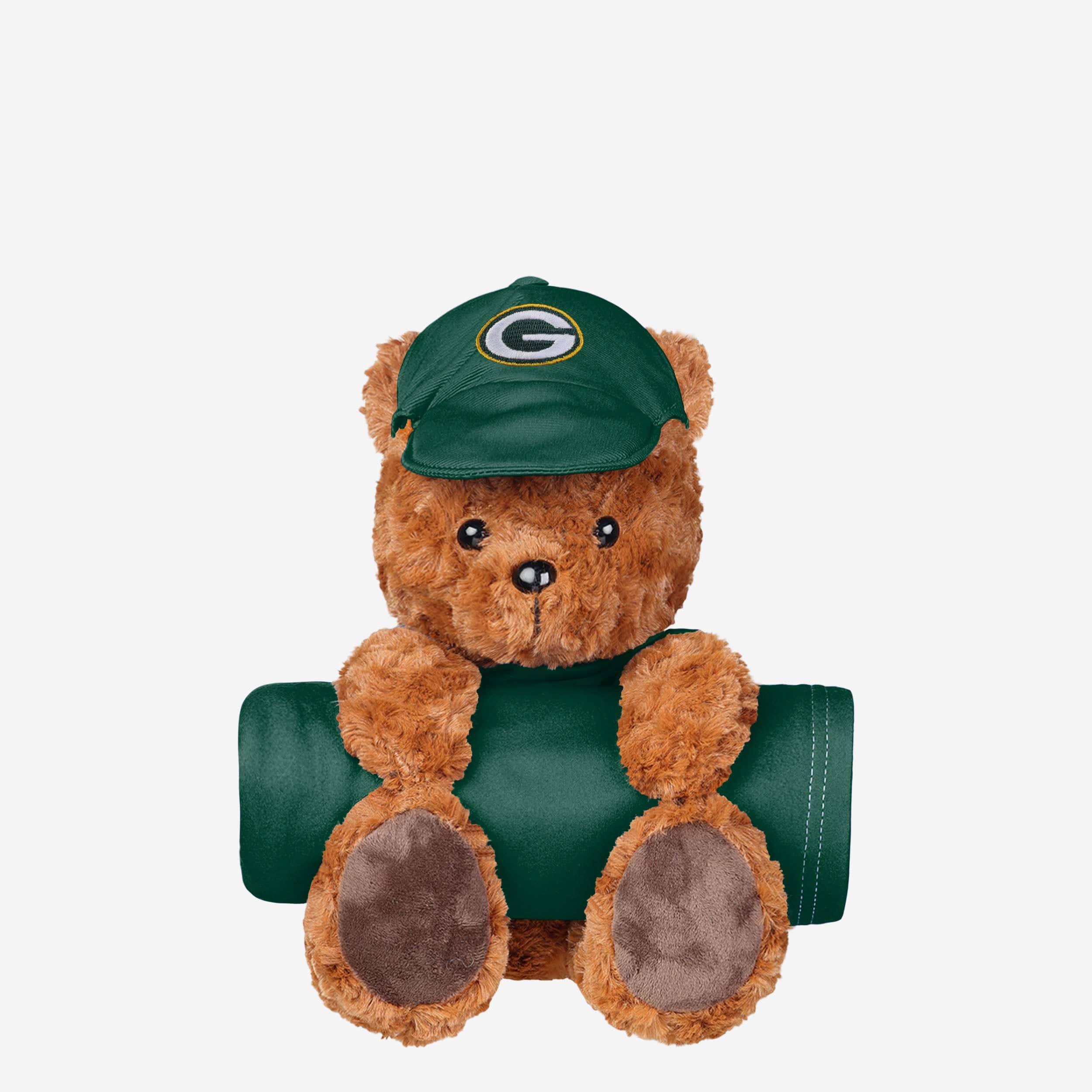 FOCO Green Bay Packers Throw Blanket With Plush Bear -