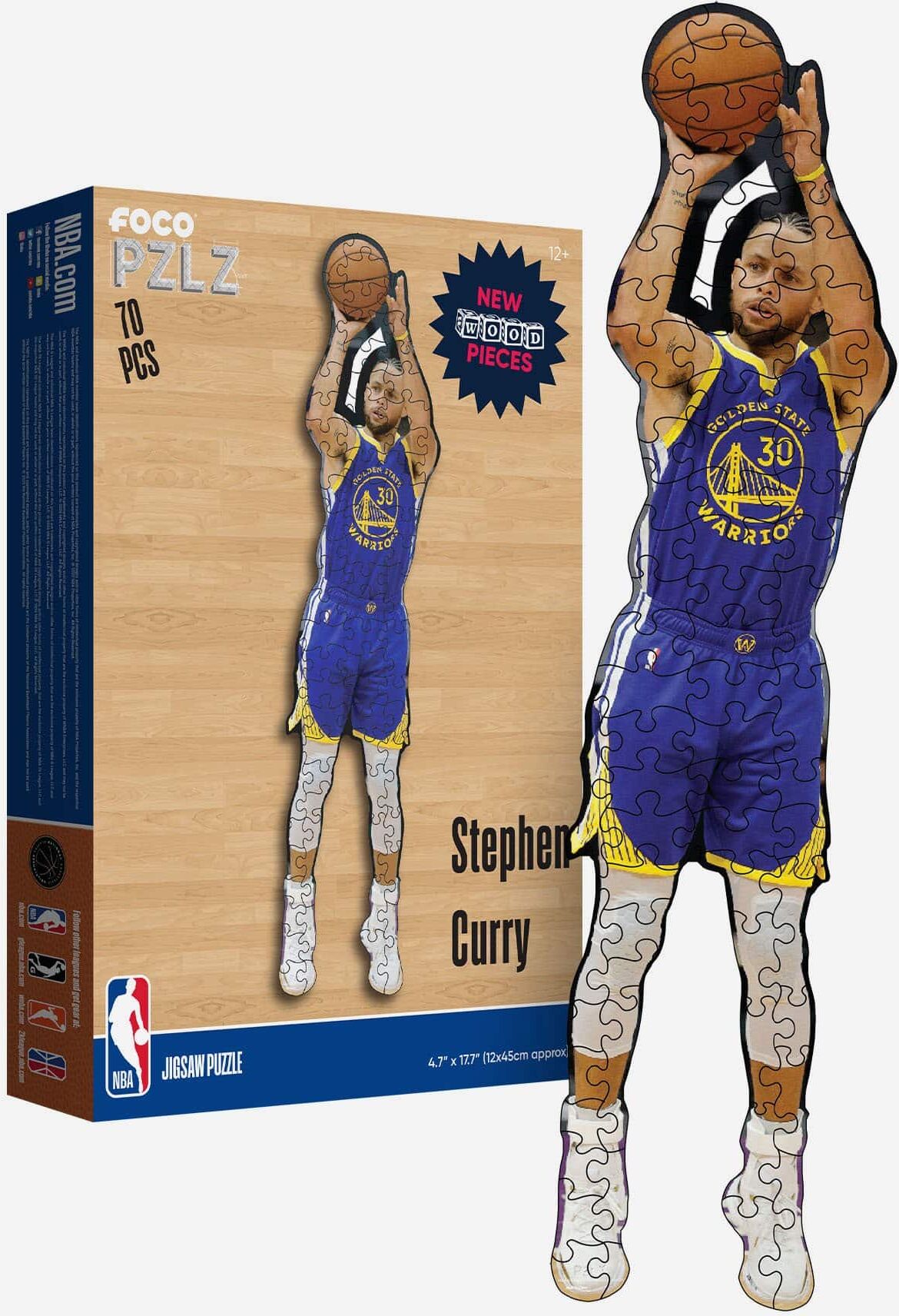 FOCO Steph Curry Golden State Warriors Wood Jigsaw Puzzle PZLZ -