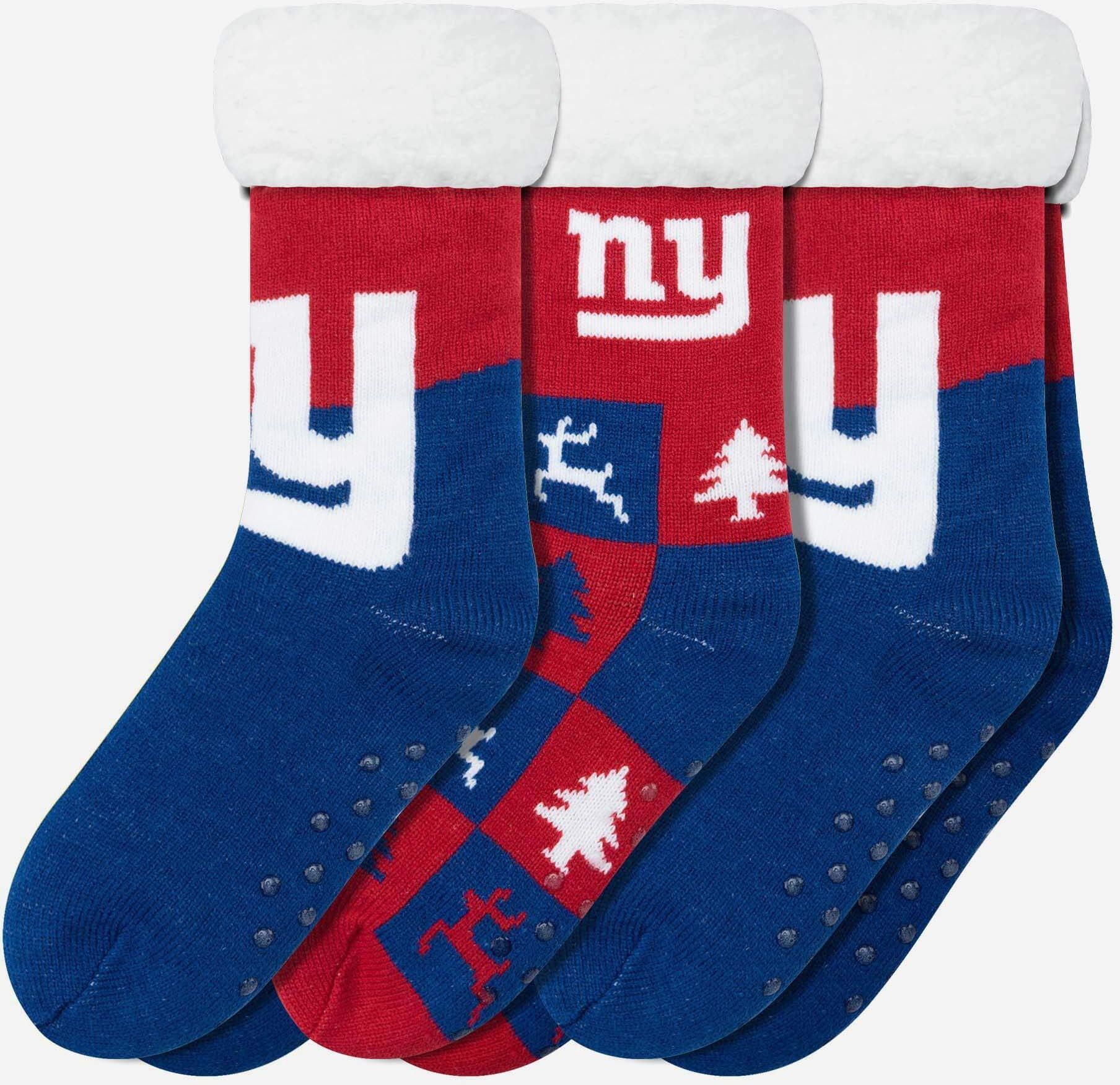 FOCO New York Giants Womens Fan Footy 3 Pack Slipper Socks - Women