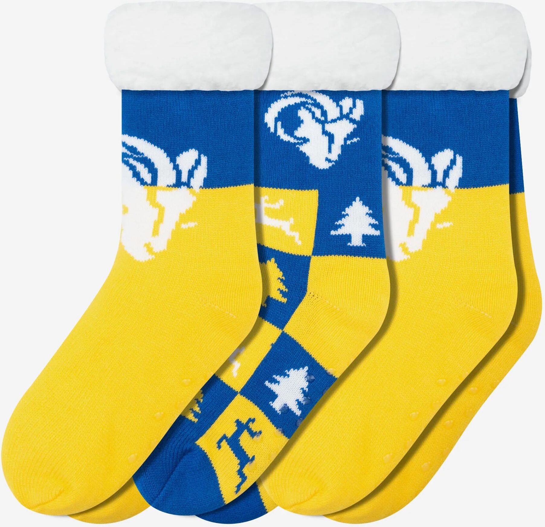 FOCO Los Angeles Rams Womens Fan Footy 3 Pack Slipper Socks - Women