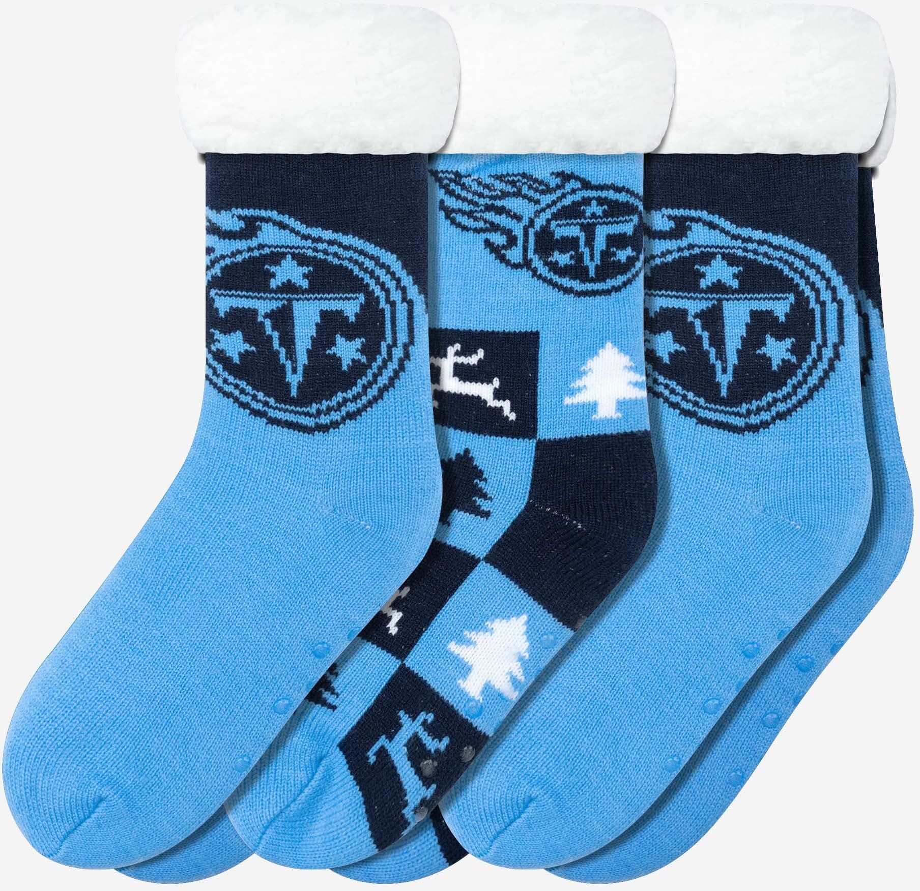 FOCO Tennessee Titans Womens Fan Footy 3 Pack Slipper Socks - Women