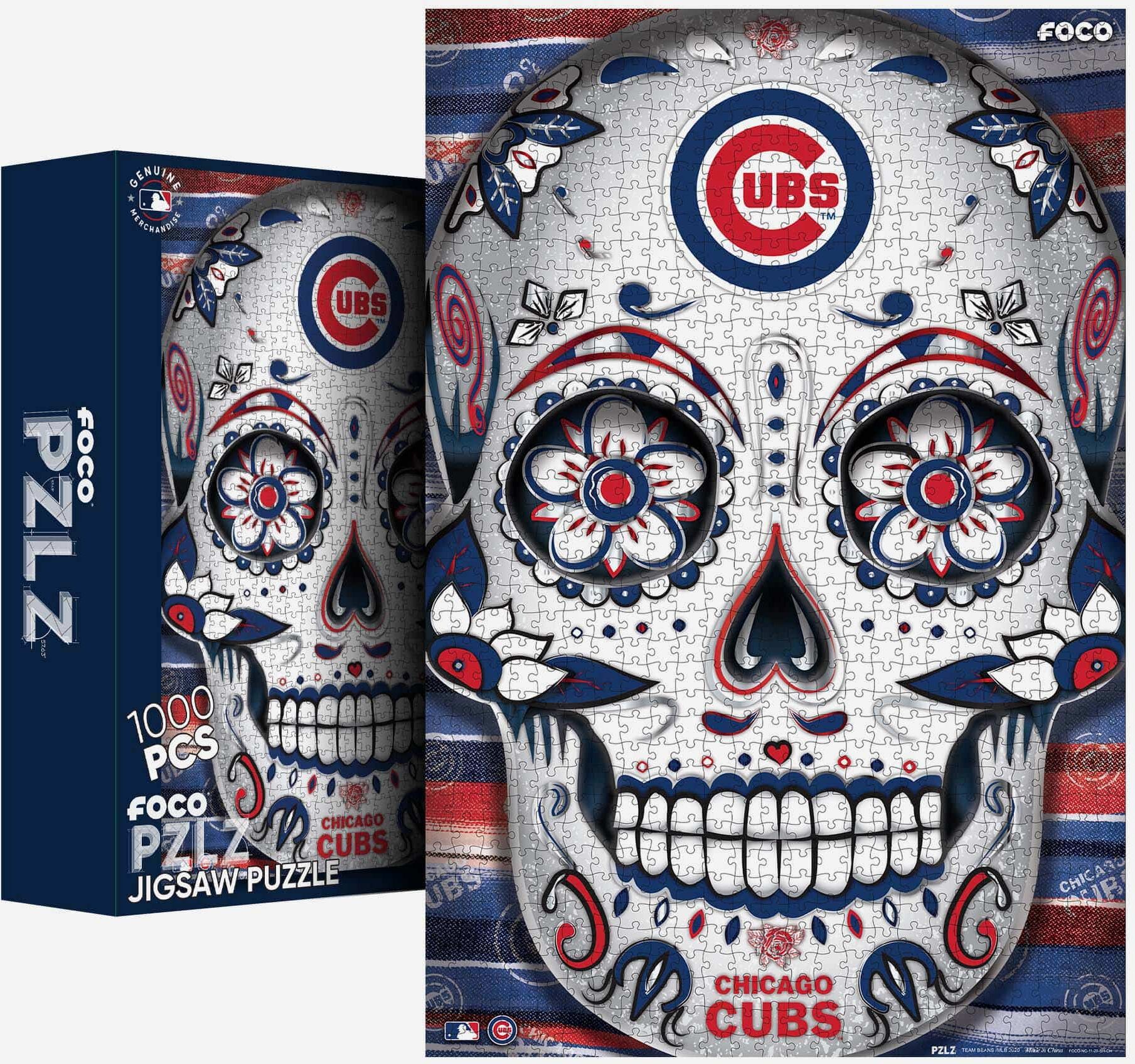 FOCO Chicago Cubs Sugar Skull 1000 Piece Jigsaw Puzzle PZLZ -