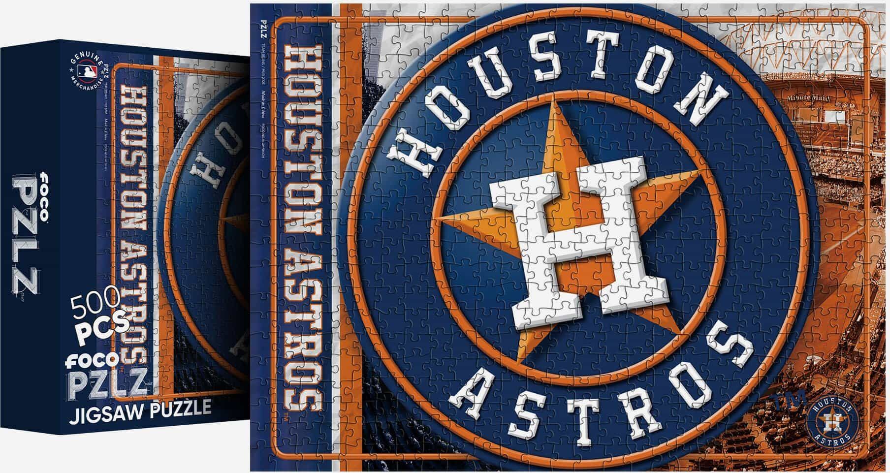 FOCO Houston Astros Big Logo 500 Piece Jigsaw Puzzle PZLZ -