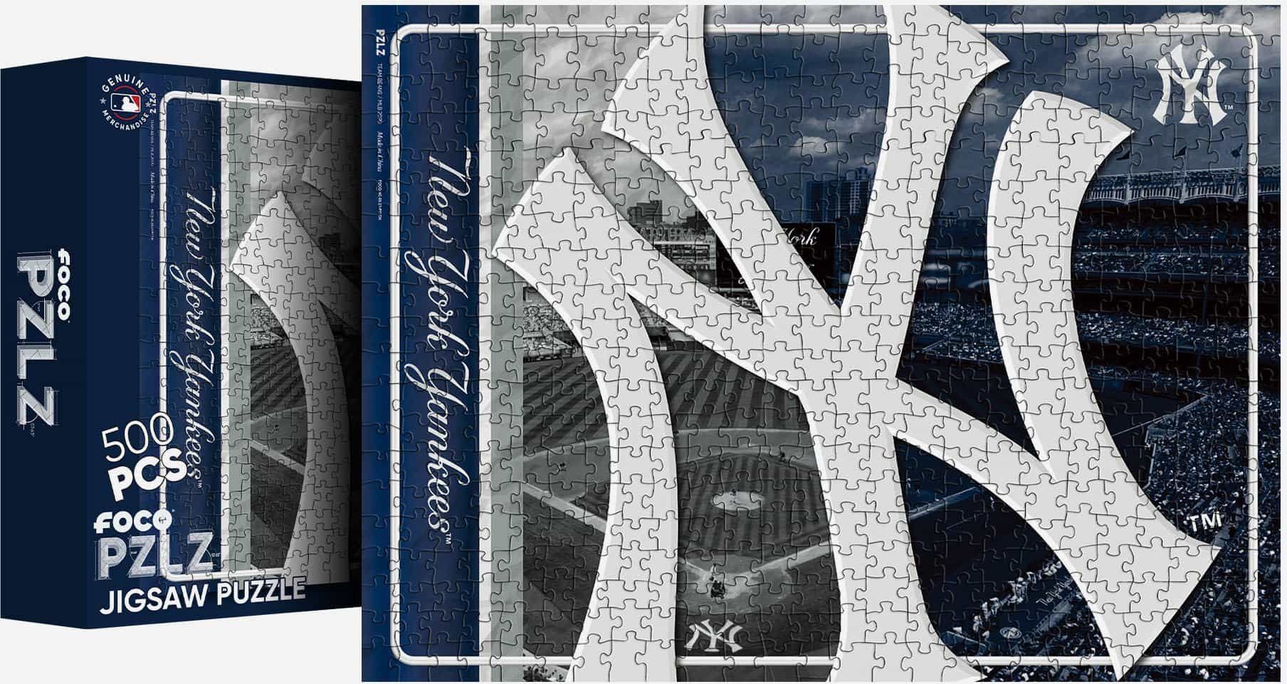 FOCO New York Yankees Big Logo 500 Piece Jigsaw Puzzle PZLZ -