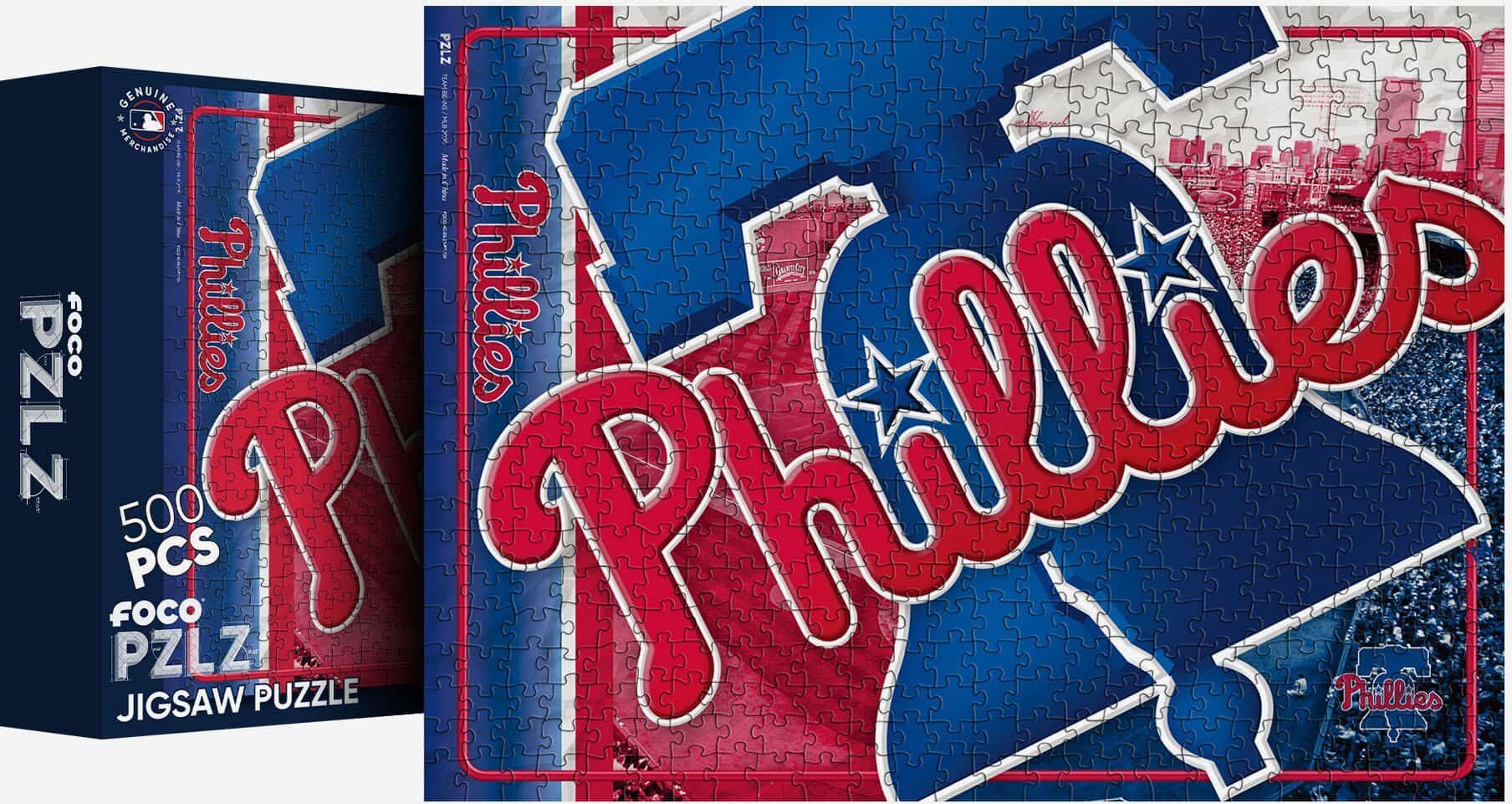 FOCO Philadelphia Phillies Big Logo 500 Piece Jigsaw Puzzle PZLZ -