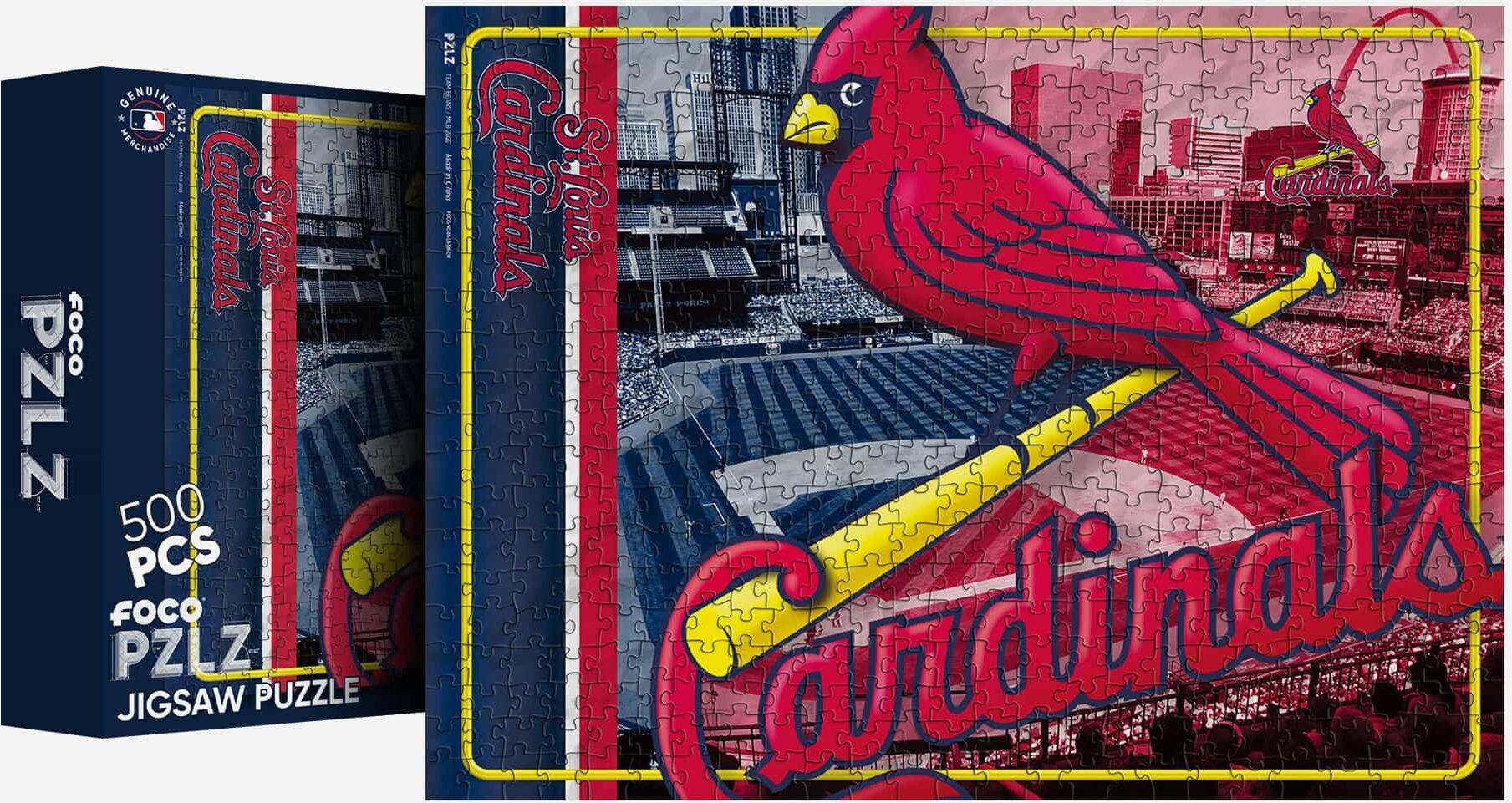 FOCO St Louis Cardinals Big Logo 500 Piece Jigsaw Puzzle PZLZ -