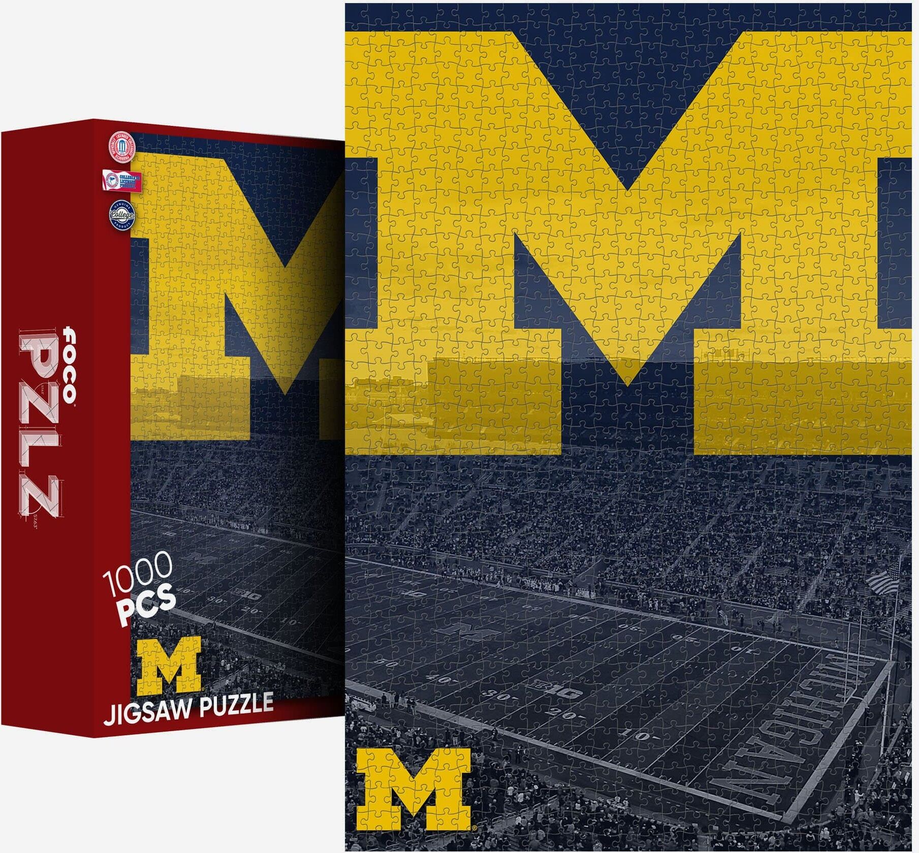 FOCO Michigan Wolverines Michigan Stadium 1000 Piece Jigsaw Puzzle PZLZ -