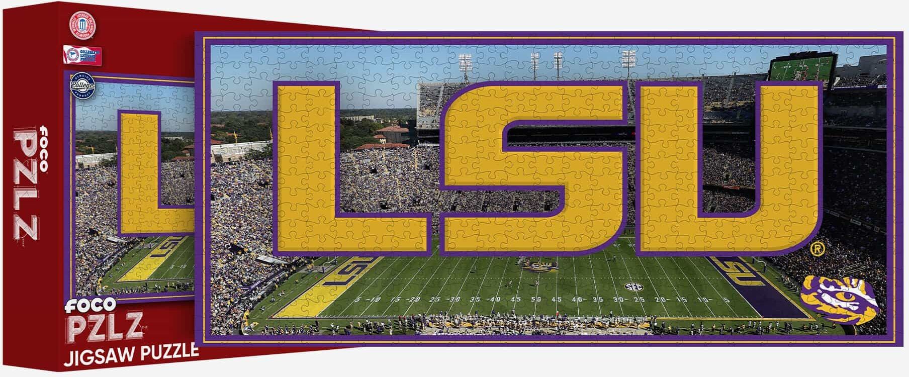 FOCO LSU Tigers Tiger Stadium 500 Piece Stadiumscape Jigsaw Puzzle PZLZ -